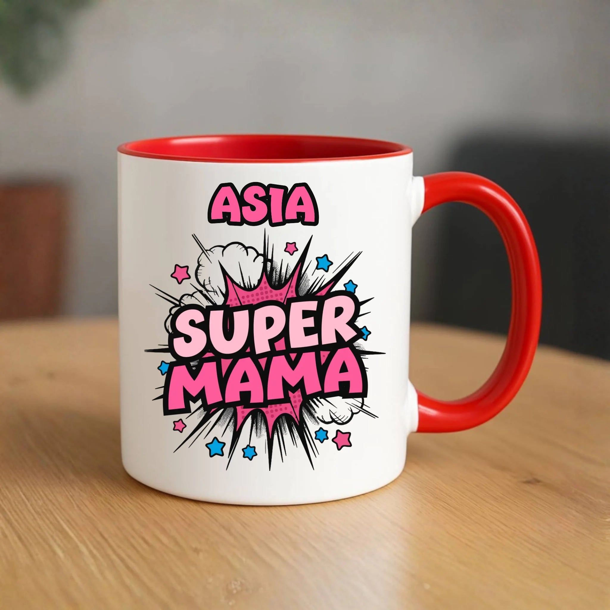 Kubek dla mamy z imieniem - Super Mama - personalizowany DM24 - StoryCups.pl