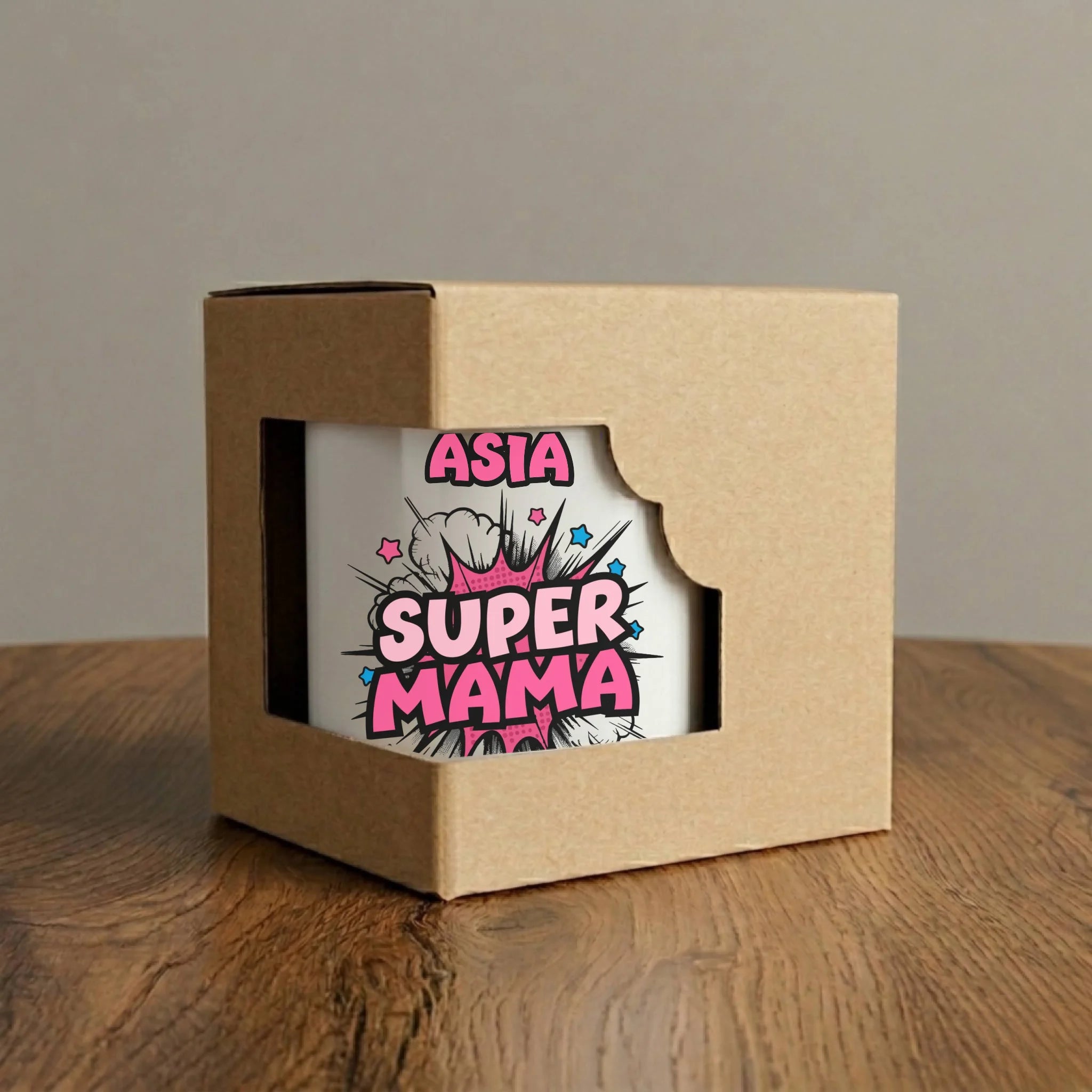 Kubek dla mamy z imieniem - Super Mama - personalizowany DM24 - StoryCups.pl