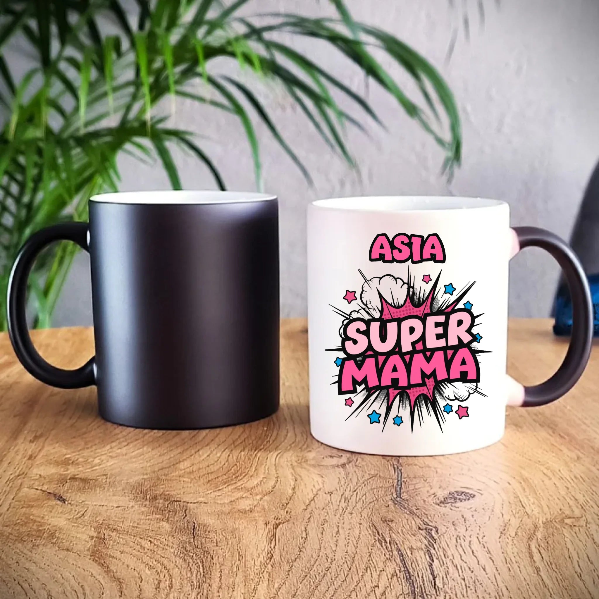 Kubek magiczny dla mamy z imieniem - Super Mama - personalizowany DM24 - StoryCups.pl