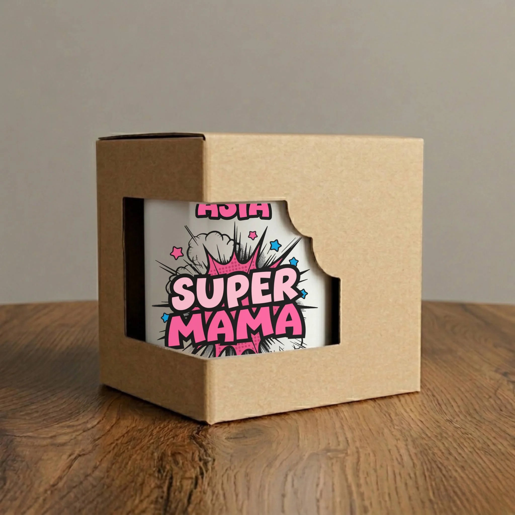 Kubek magiczny dla mamy z imieniem - Super Mama - personalizowany DM24 - StoryCups.pl