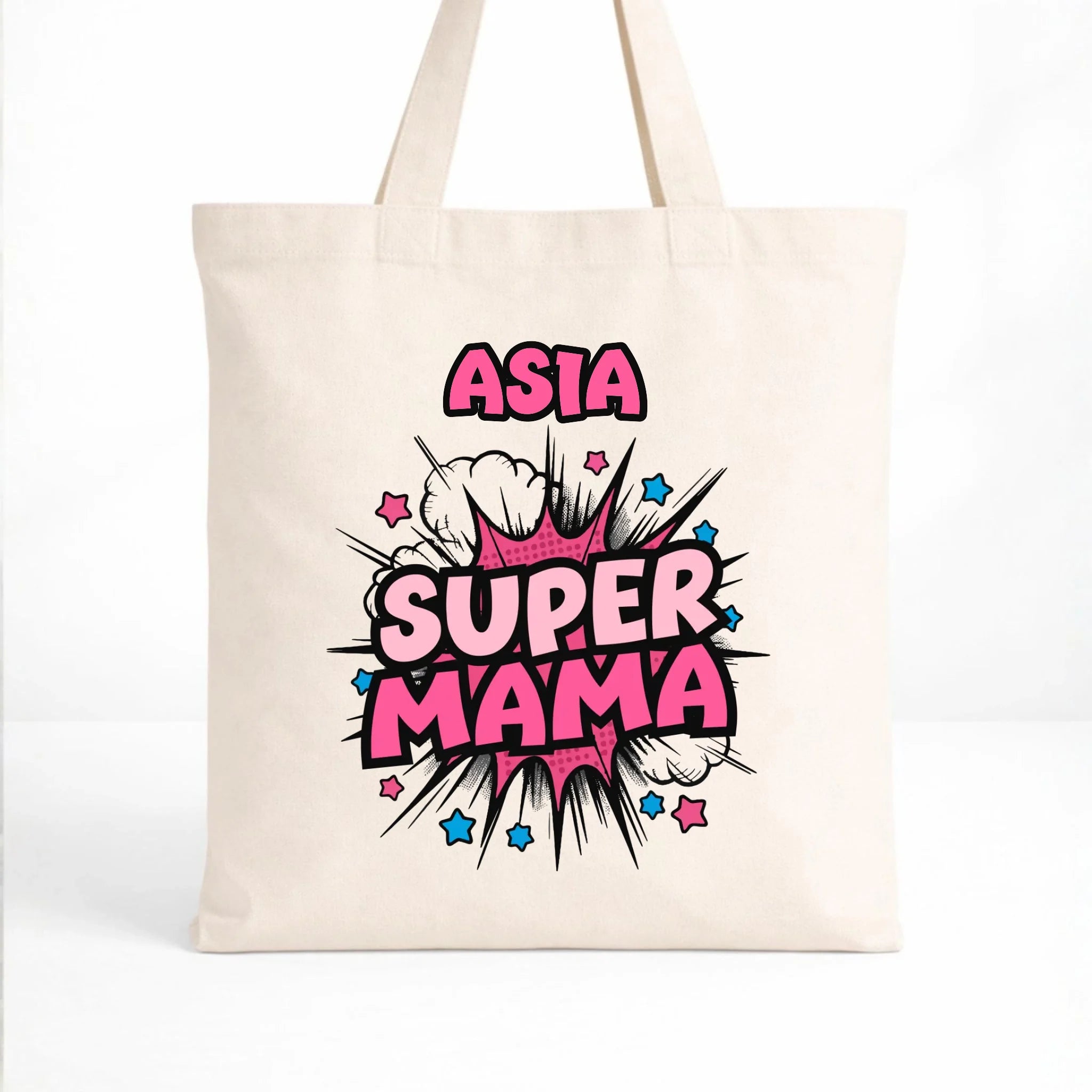 Torba dla mamy z imieniem - Super Mama - personalizowana DM24 - StoryCups.pl