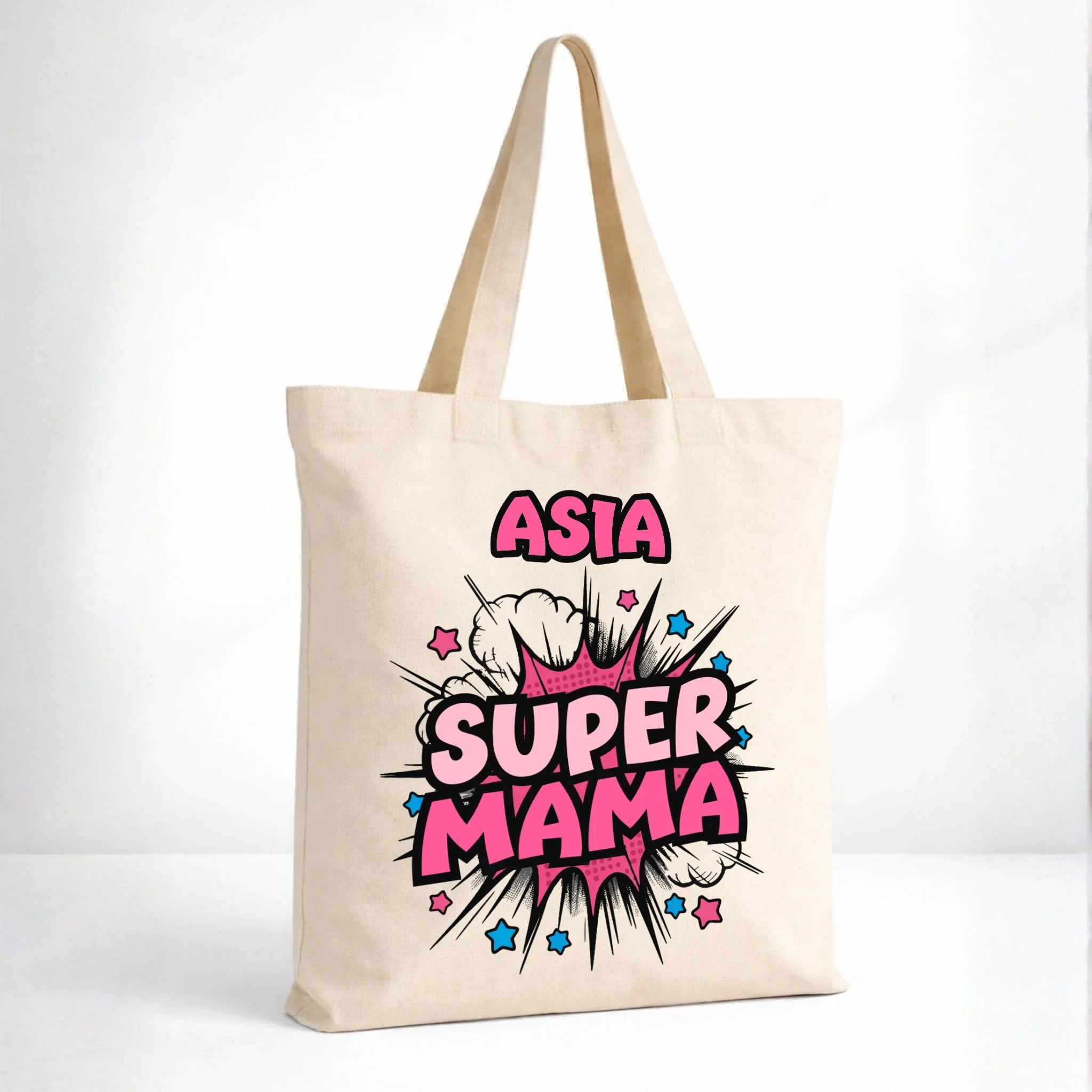 Torba dla mamy z imieniem - Super Mama - personalizowana DM24 - StoryCups.pl