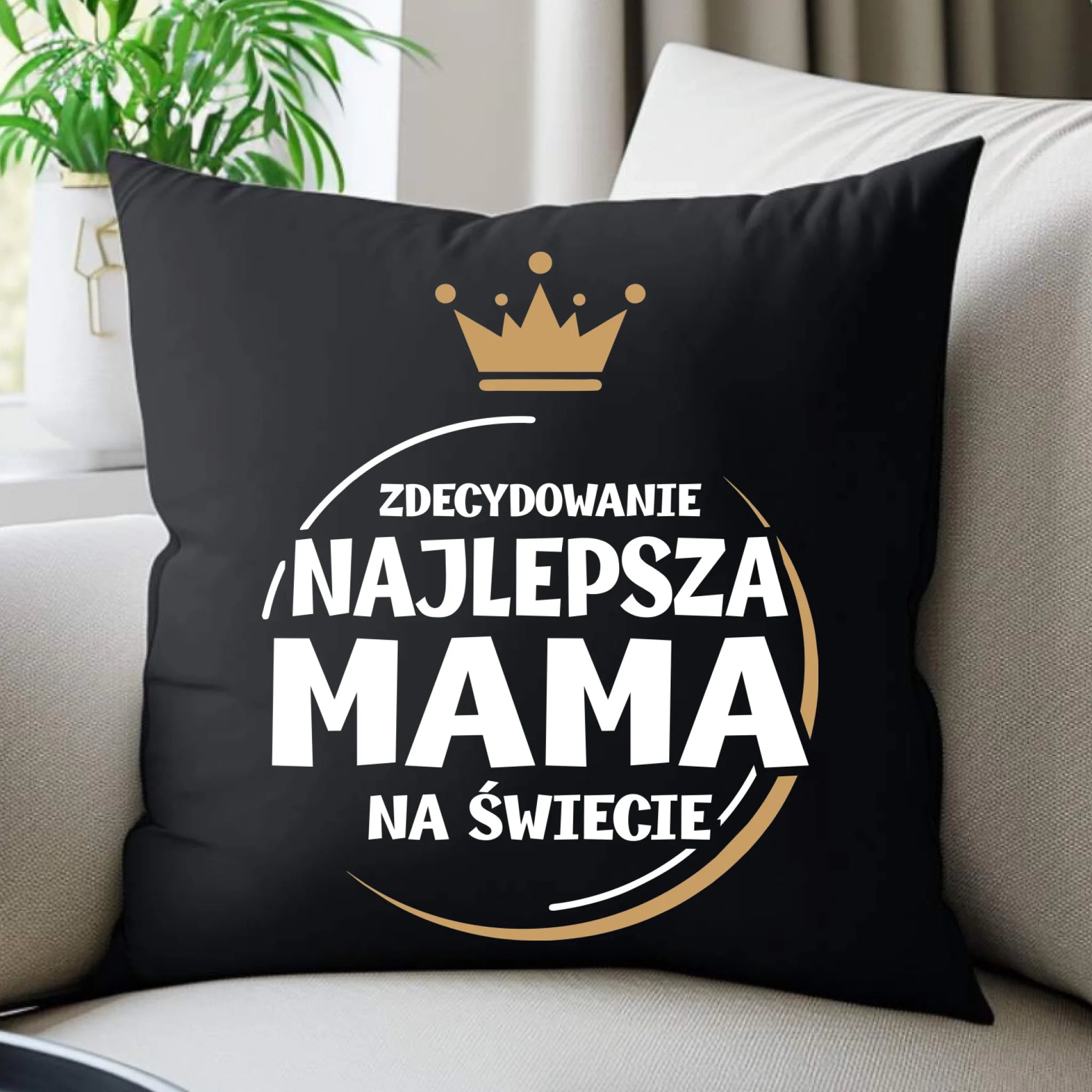 Poduszka dekoracyjna dla mamy - Zdecydowanie najlepsza mama na świecie DM25 - StoryCups.pl