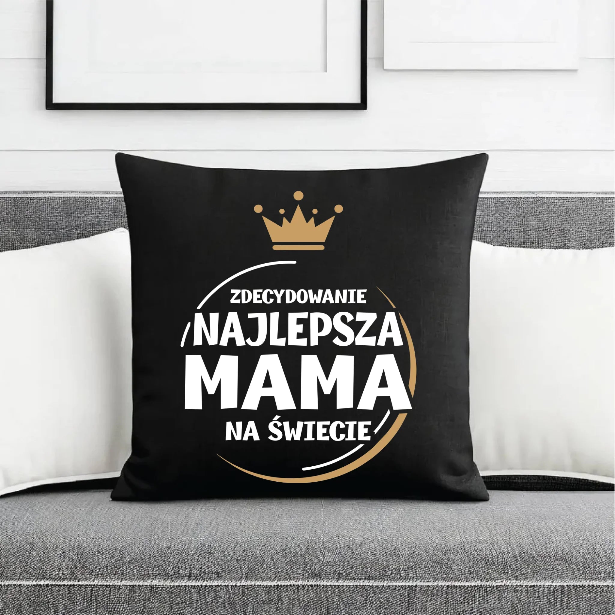 Poduszka dekoracyjna dla mamy - Zdecydowanie najlepsza mama na świecie DM25 - StoryCups.pl