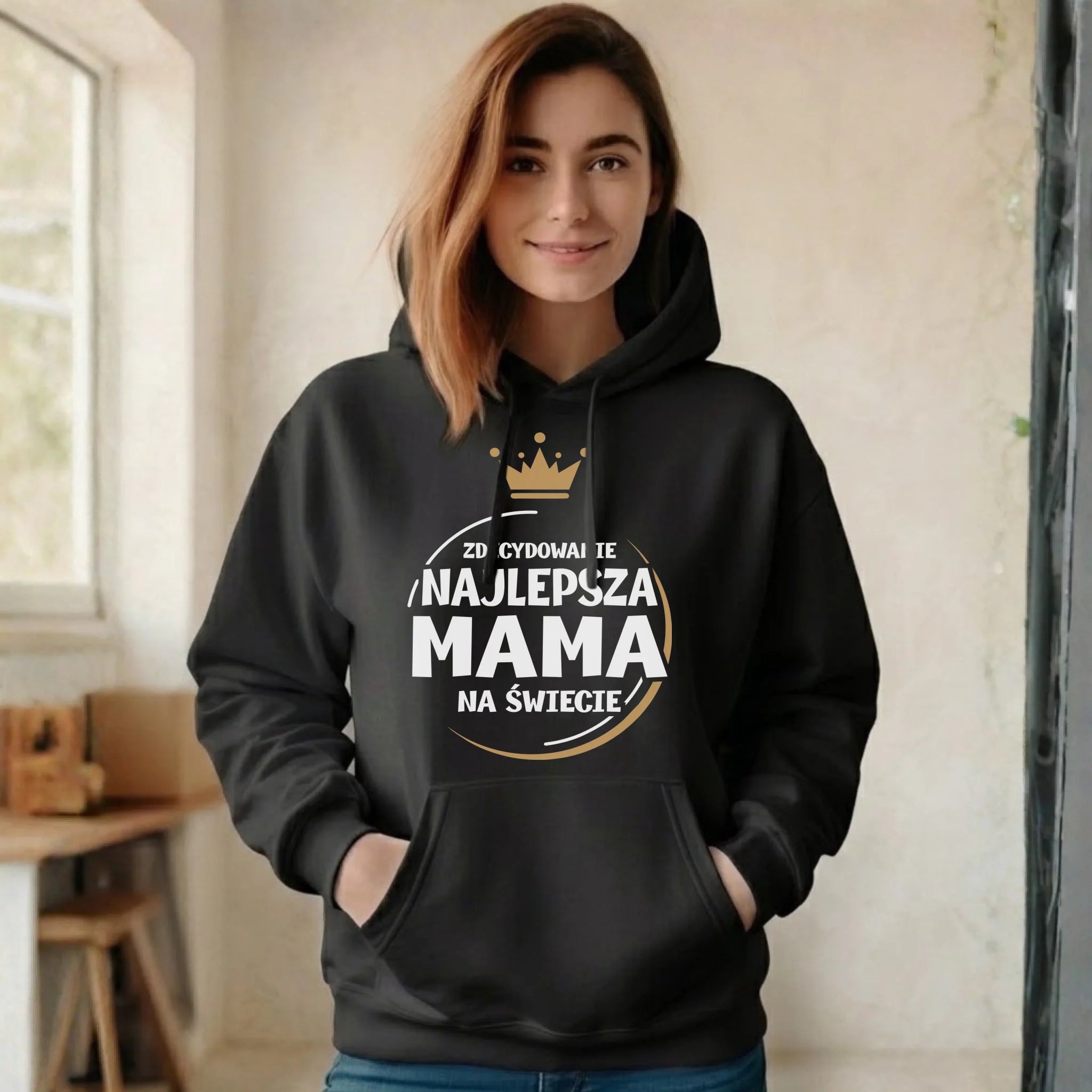Bluza z kapturem dla mamy - Zdecydowanie najlepsza mama na świecie DM25 - StoryCups.pl
