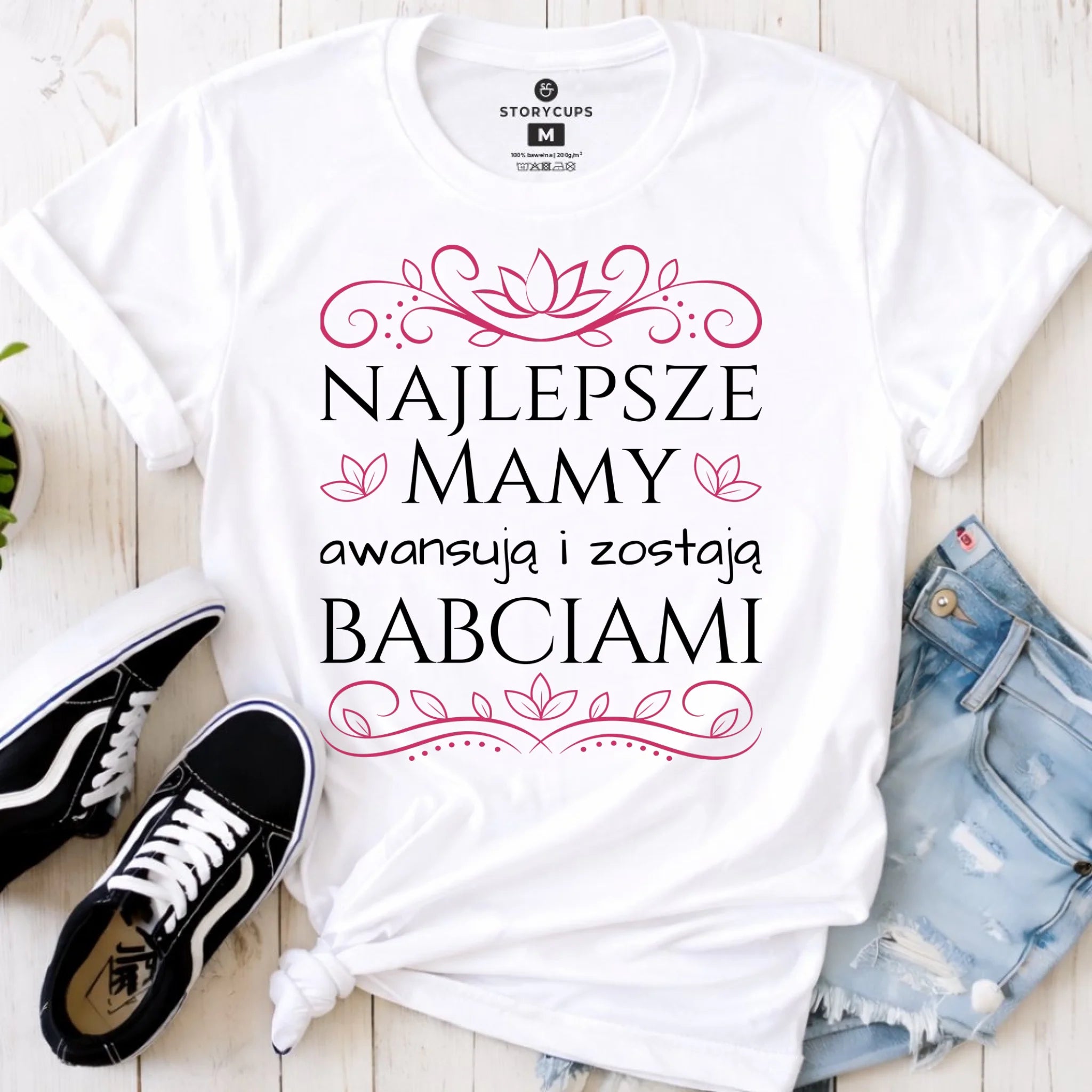 Koszulka dla mamy - przyszłej babci - Najlepsze mamy awansują i zostają babciami DM26 - StoryCups.pl
