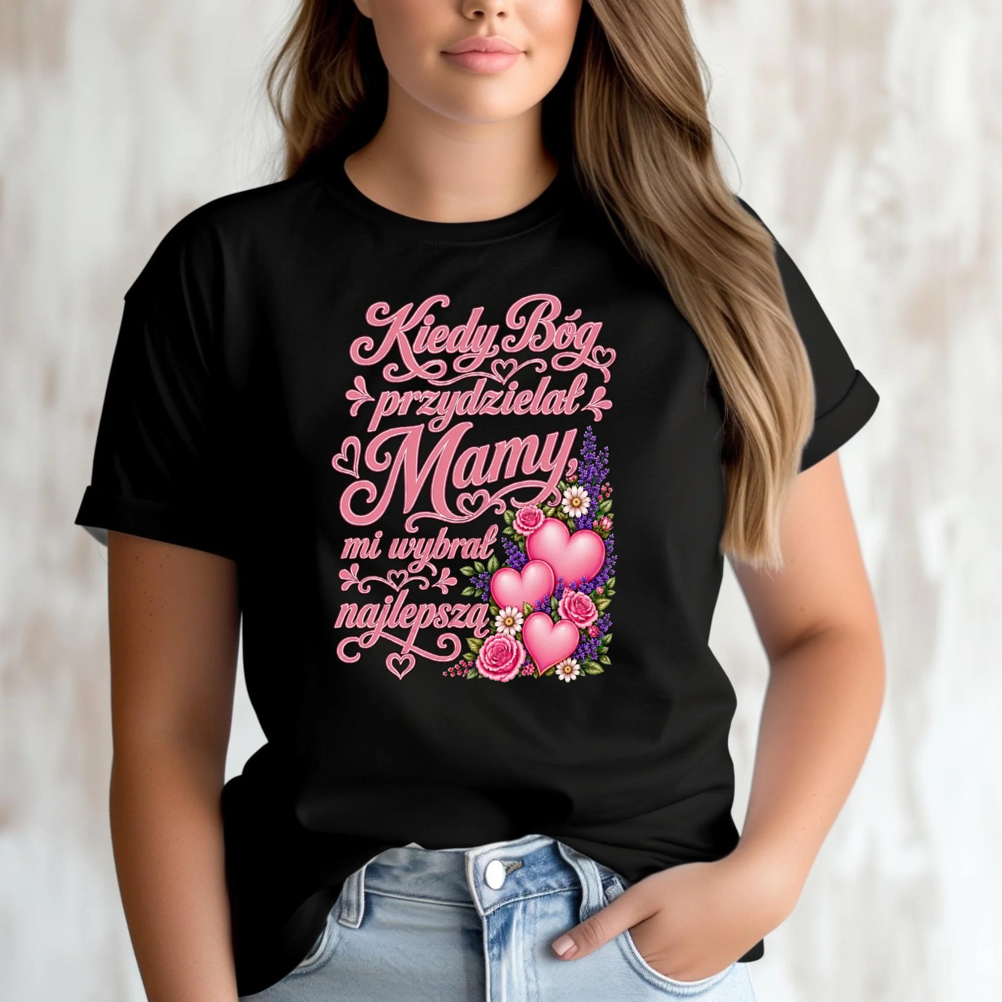 Koszulka dla mamy - Kiedy Bóg przydzielał mamy mi wybrał najlepszą DM29 - StoryCups.pl