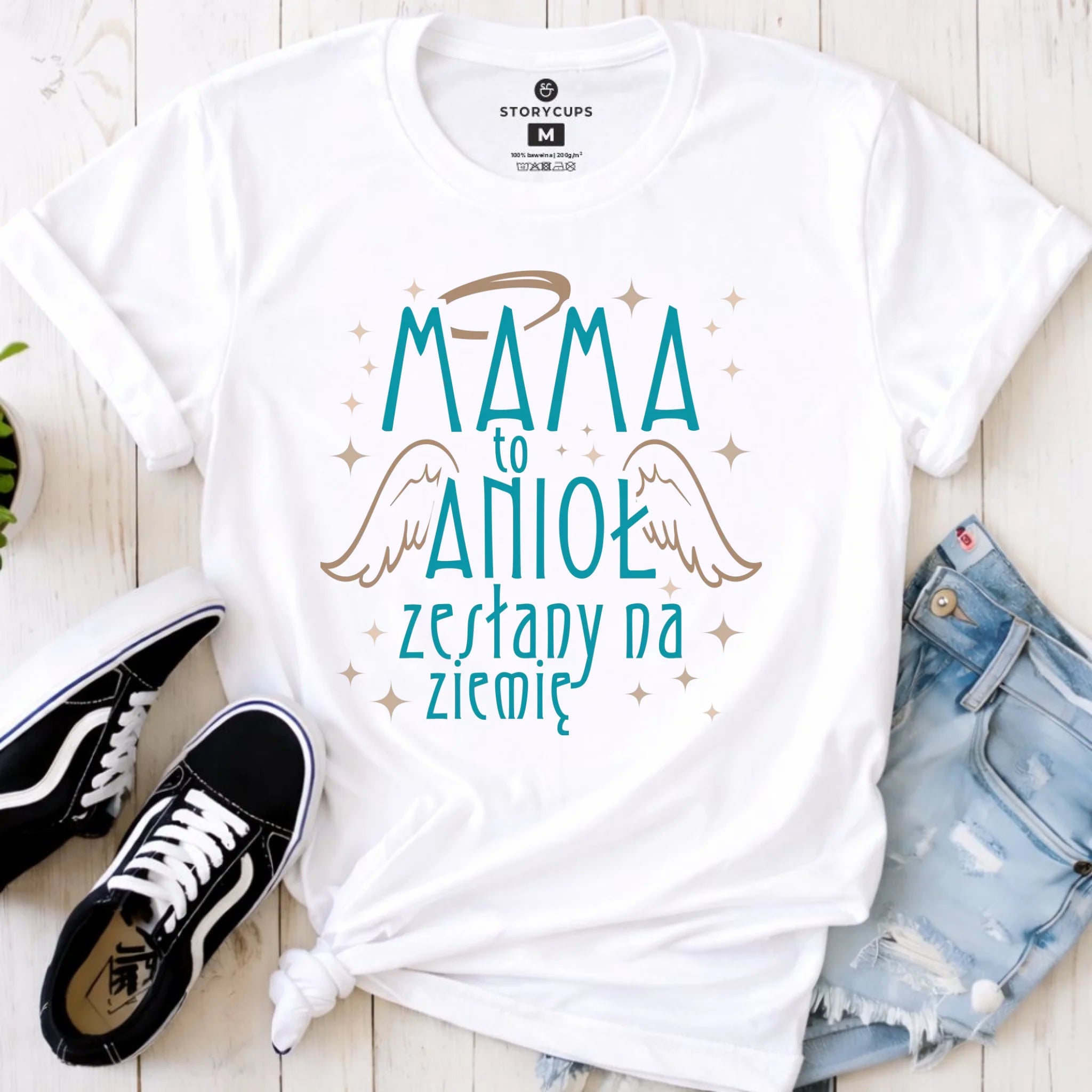 Koszulka dla mamy - Mama to anioł zesłany na ziemię DM30 - StoryCups.pl