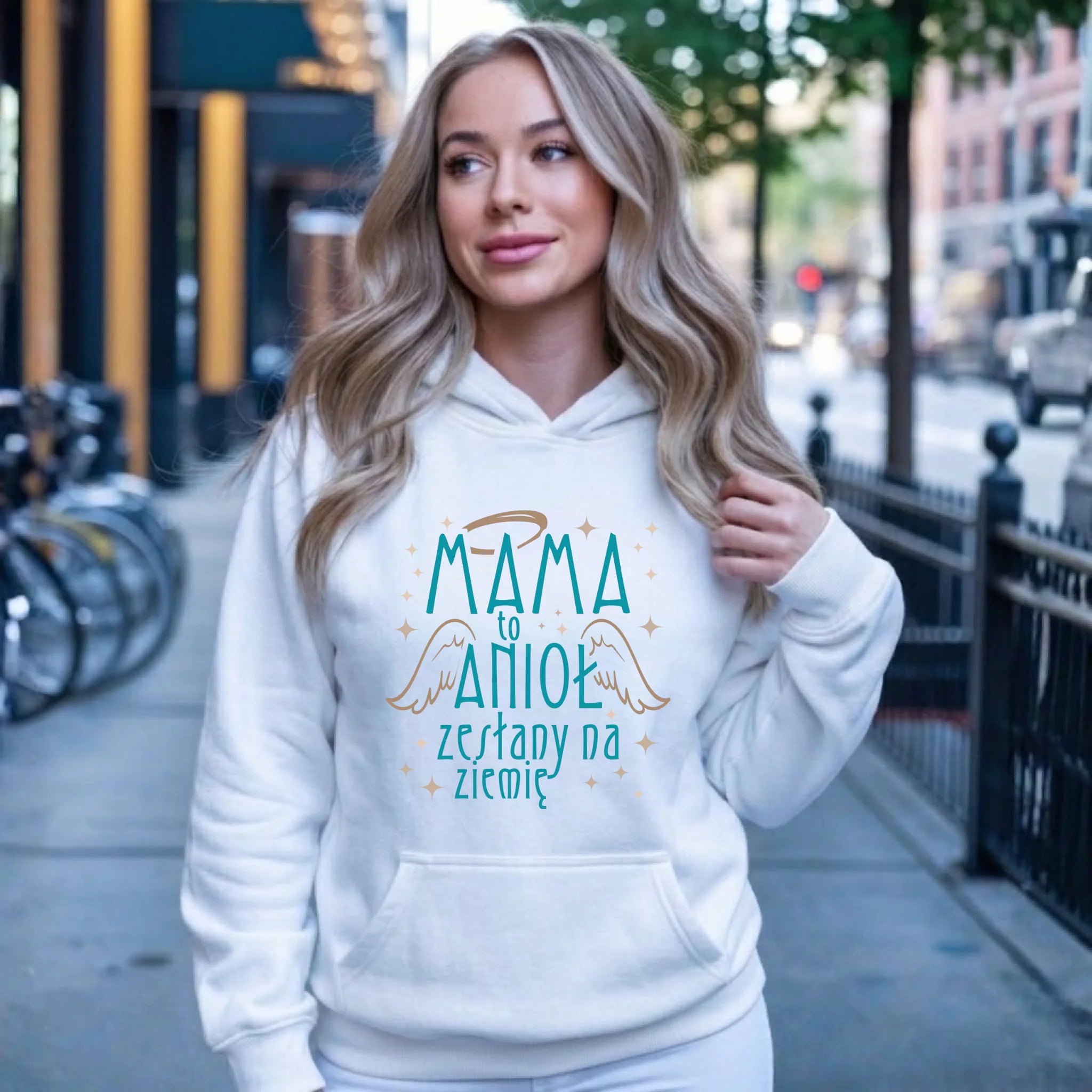 Bluza z kapturem dla mamy - Mama to anioł zesłany na ziemię DM30 - StoryCups.pl