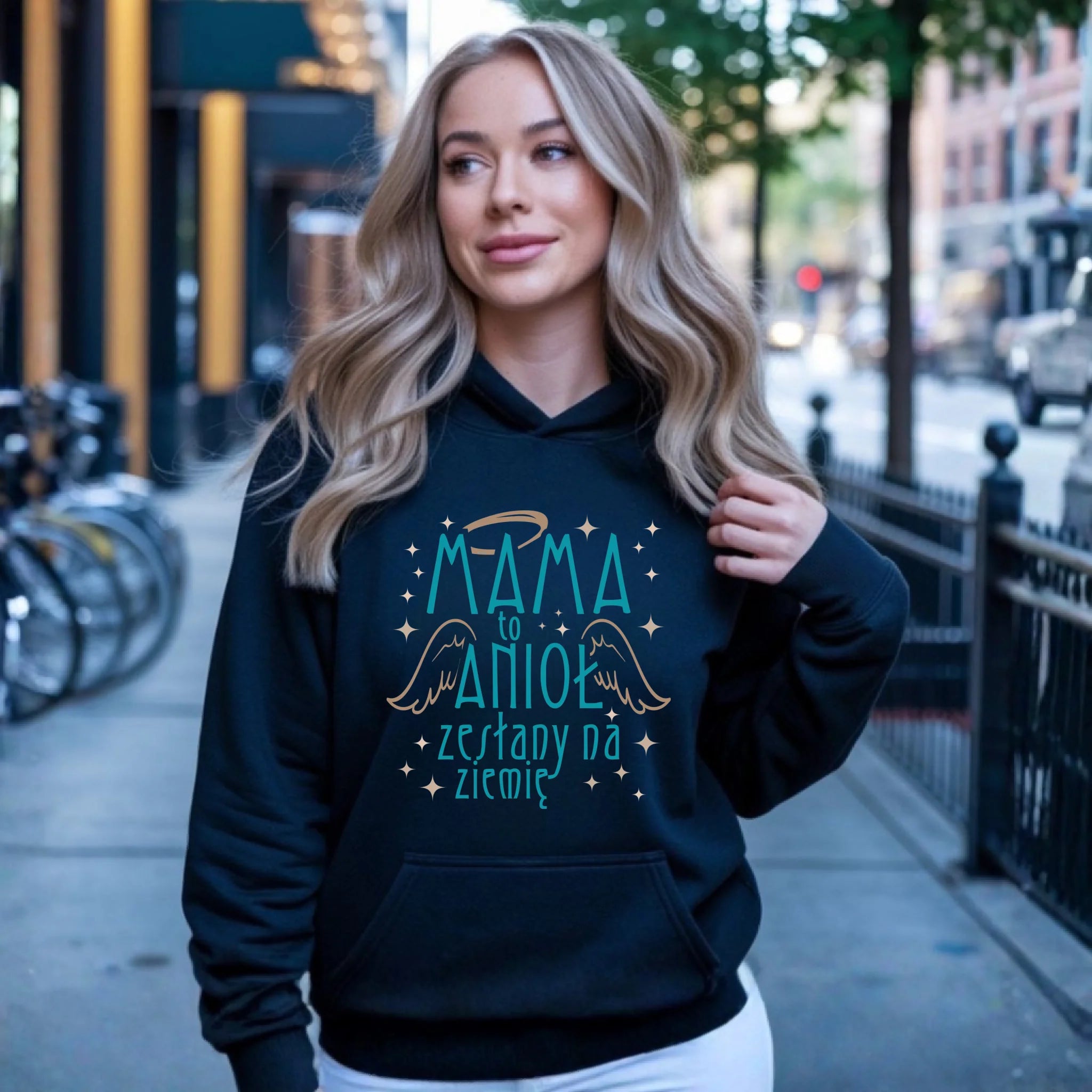 Bluza z kapturem dla mamy - Mama to anioł zesłany na ziemię DM30 - StoryCups.pl