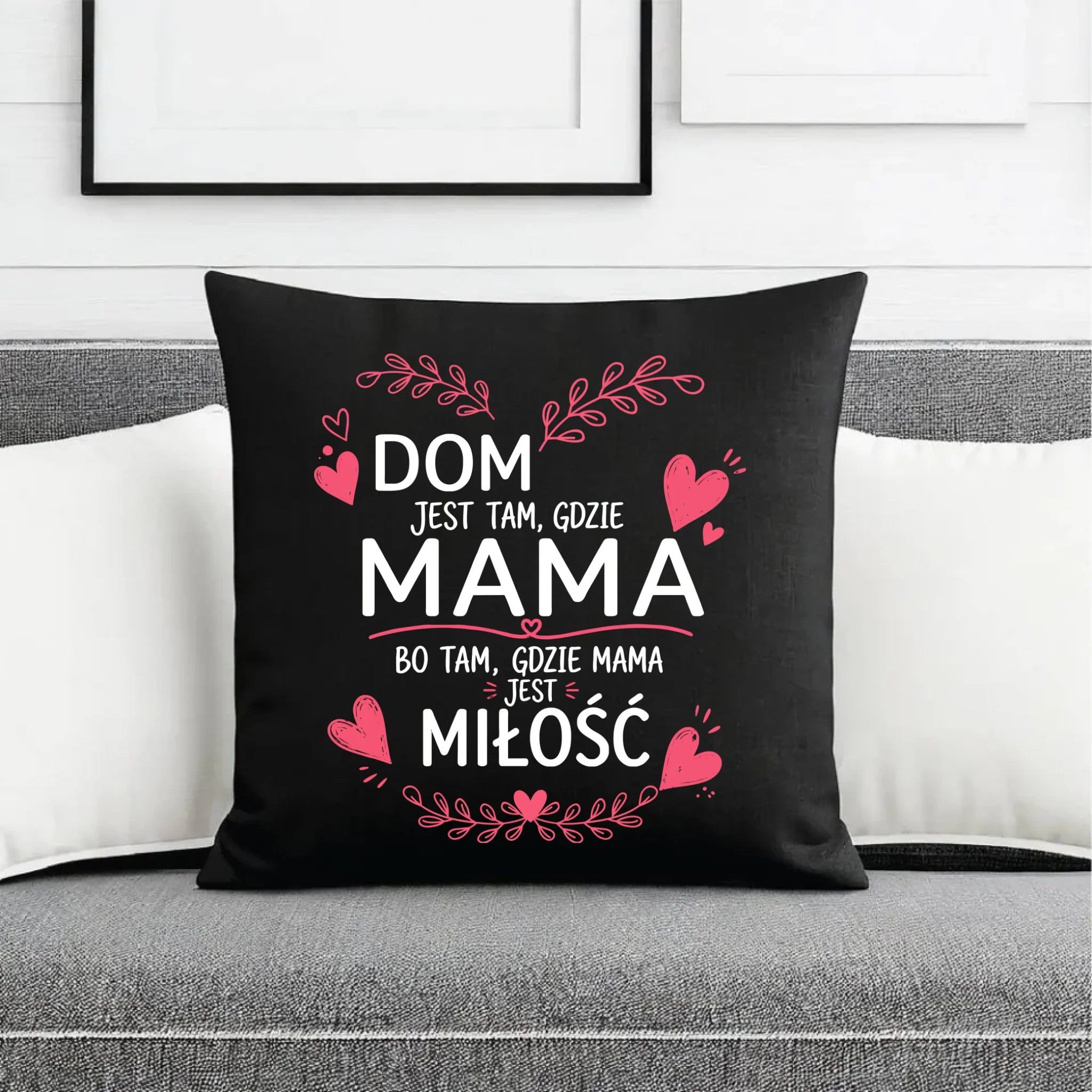 Poduszka dekoracyjna dla mamy - Dom jest tam gdzie mama DM31 - StoryCups.pl