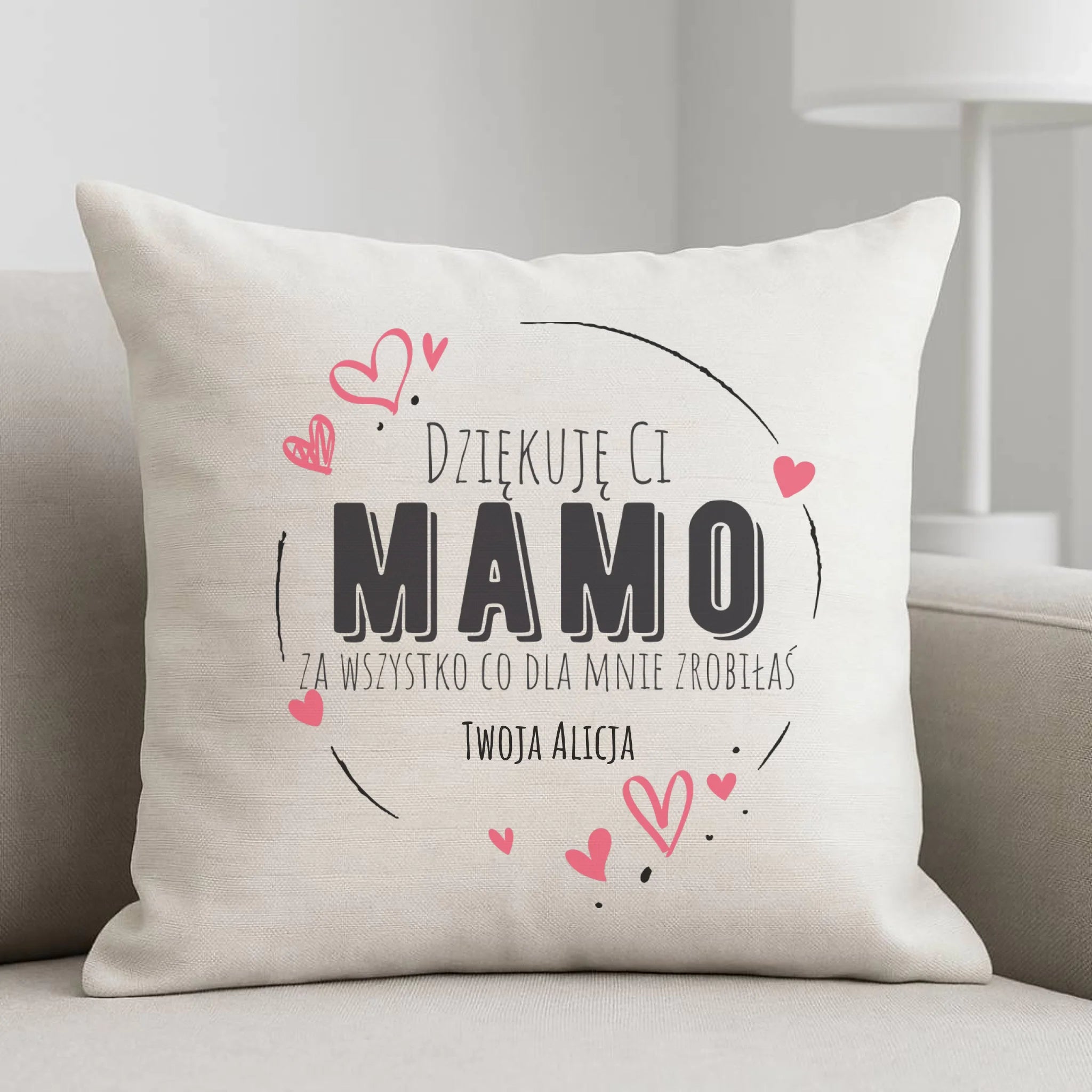 Poduszka dla mamy - Dziękuję Ci Mamo - personalizowana DM32 - StoryCups.pl