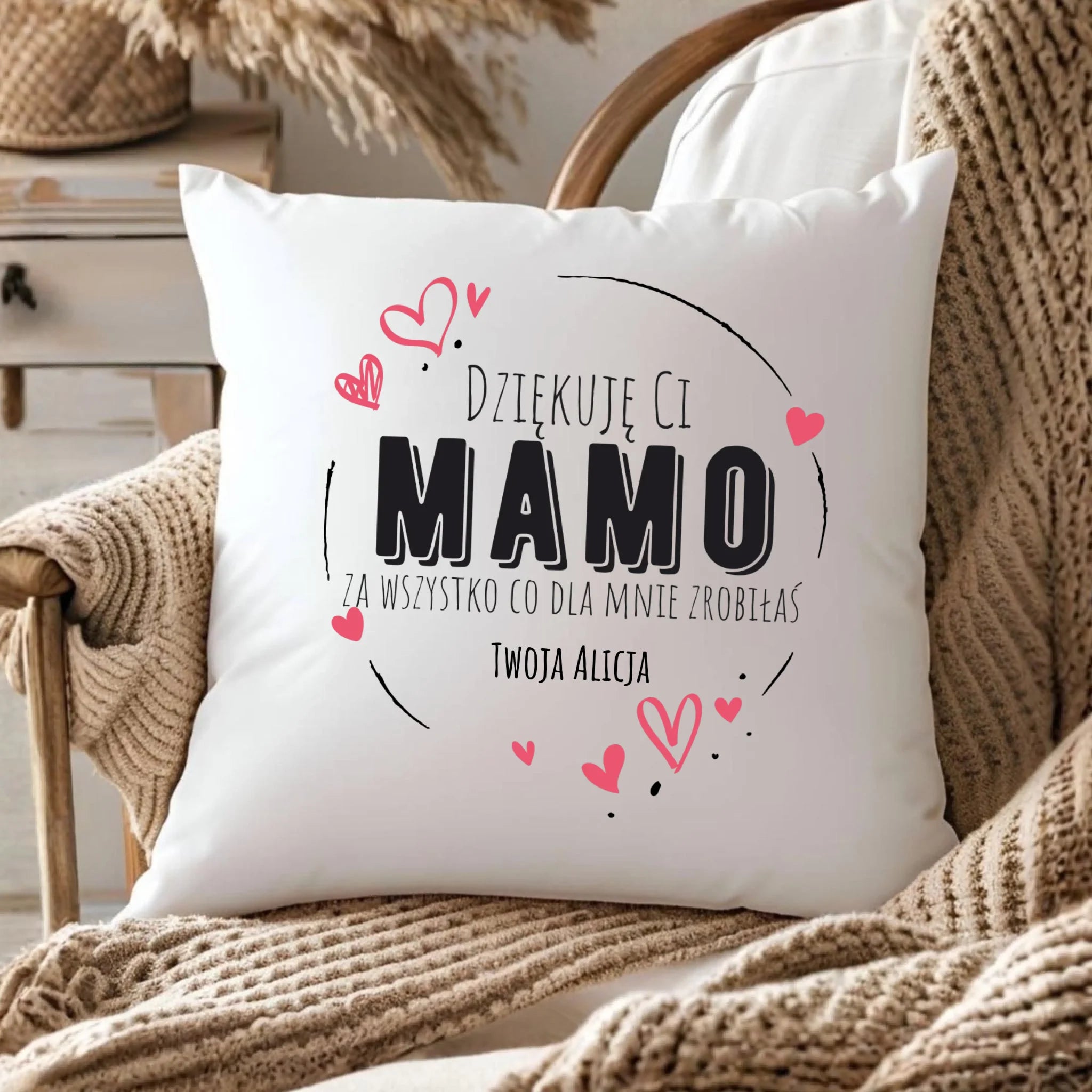 Poduszka dla mamy - Dziękuję Ci Mamo - personalizowana DM32 - StoryCups.pl