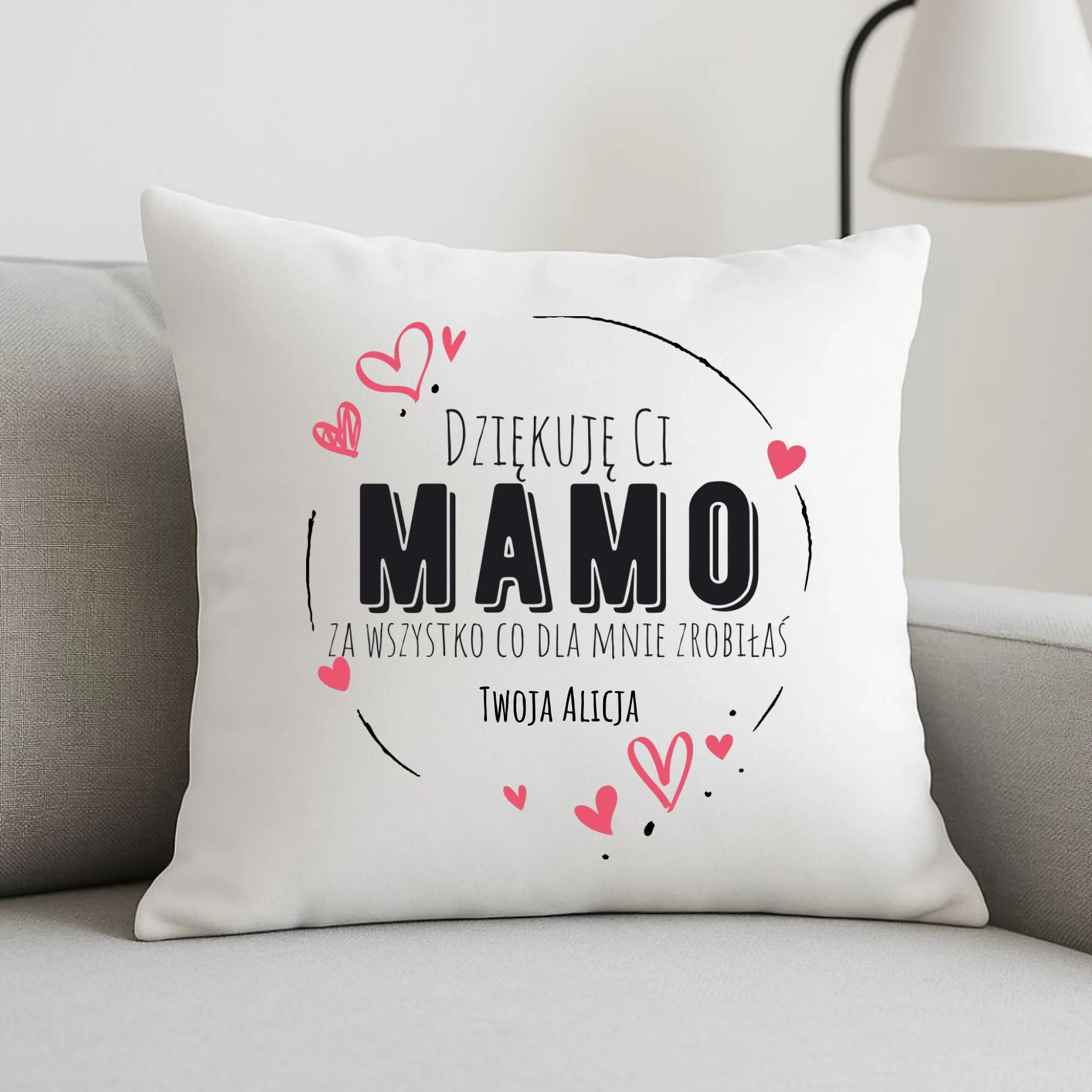 Poduszka dla mamy - Dziękuję Ci Mamo - personalizowana DM32 - StoryCups.pl