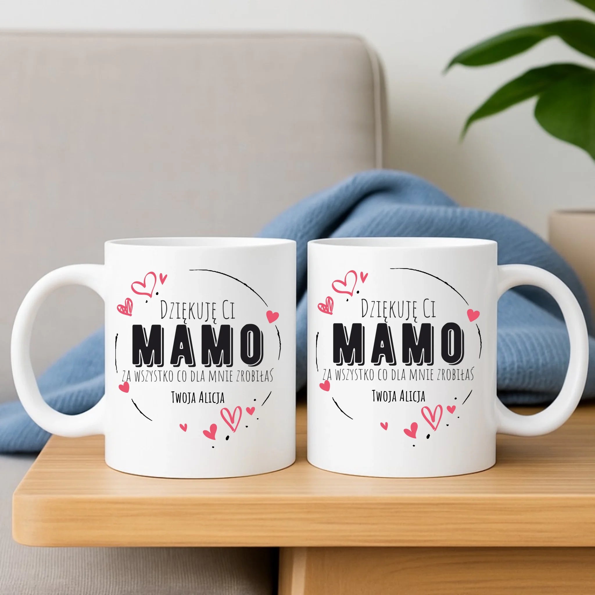 Zestaw poduszka i kubek dla mamy - Dziękuję Ci Mamo - personalizowany DM32 - StoryCups.pl