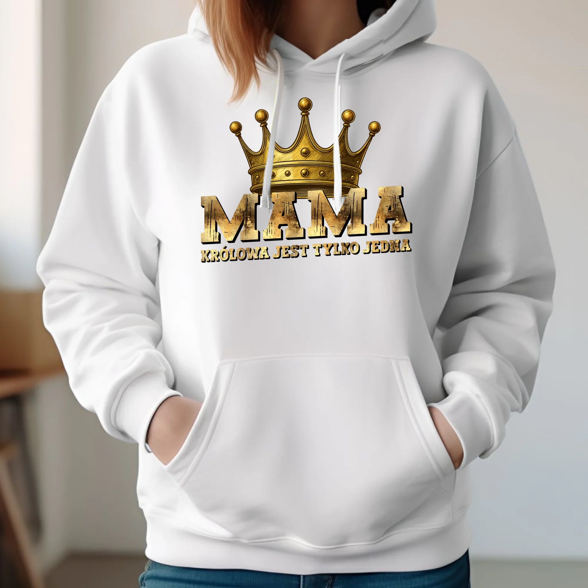 Bluza z kapturem dla mamy - Królowa jest tylko jedna DM33 - StoryCups.pl