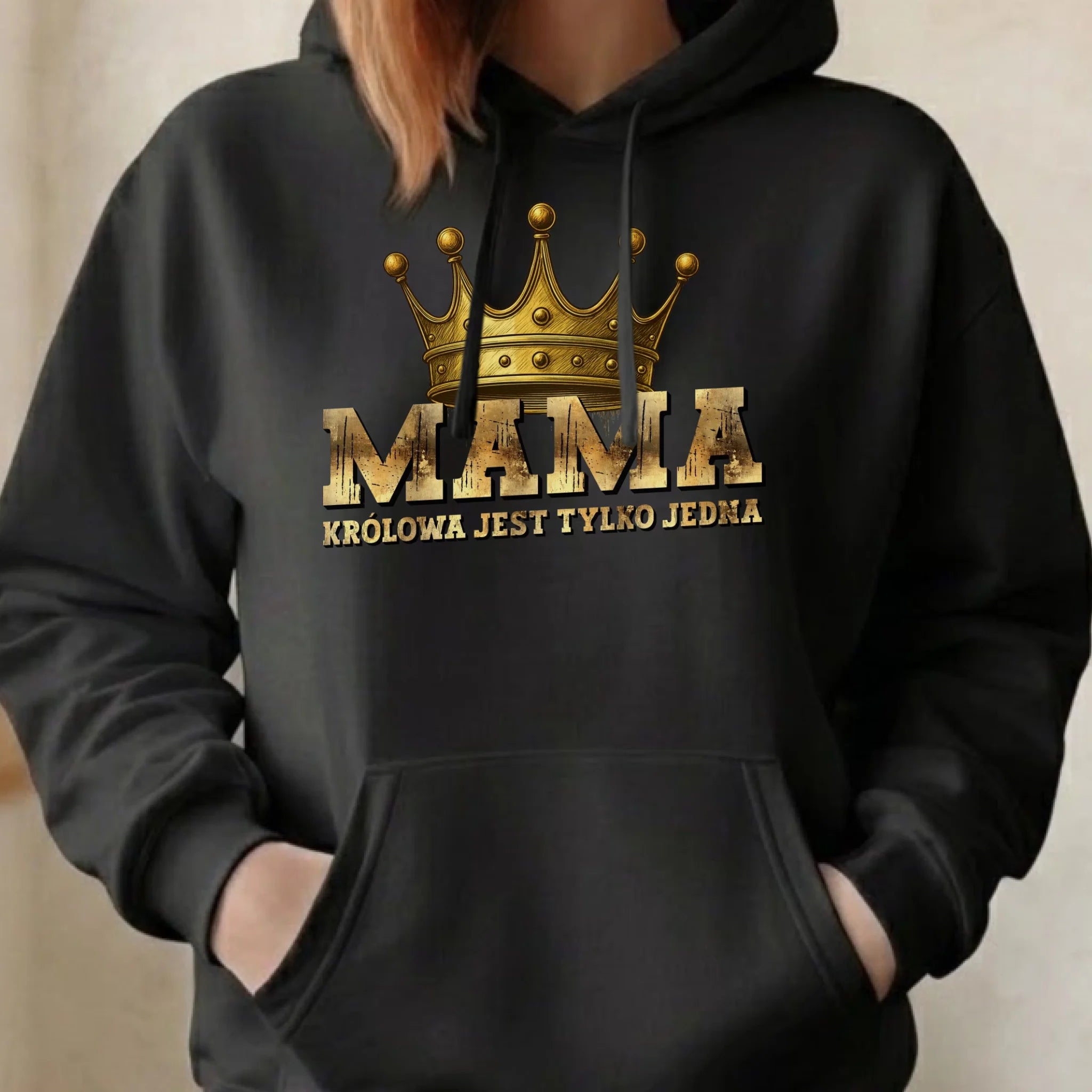 Bluza z kapturem dla mamy - Królowa jest tylko jedna DM33 - StoryCups.pl