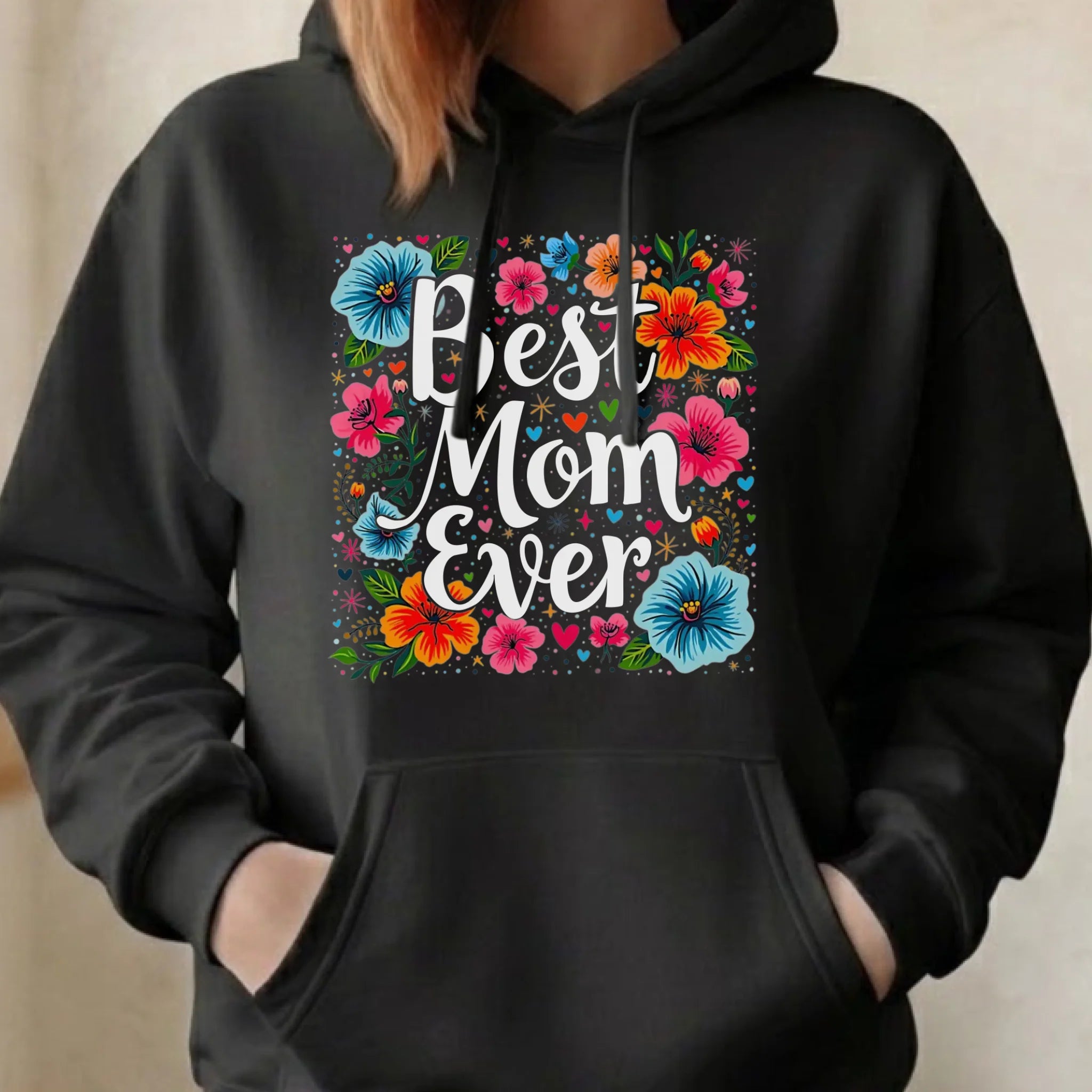Bluza z kapturem dla mamy - Kwiaty - Best mom ever DM34 - StoryCups.pl
