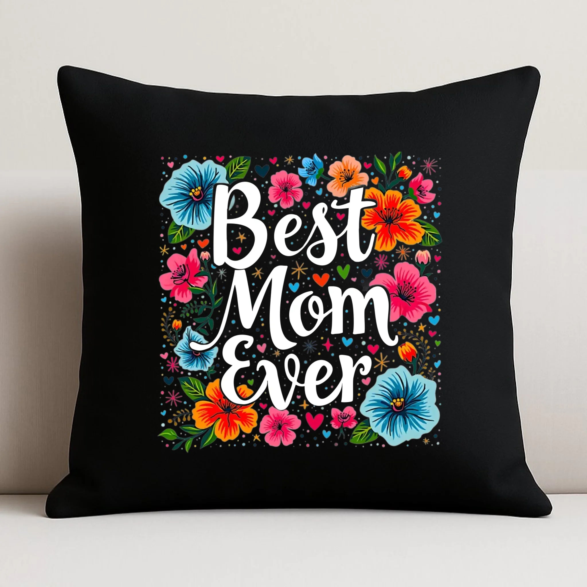 Poduszka dekoracyjna dla mamy - Kwiaty - Best mom ever DM34 - StoryCups.pl
