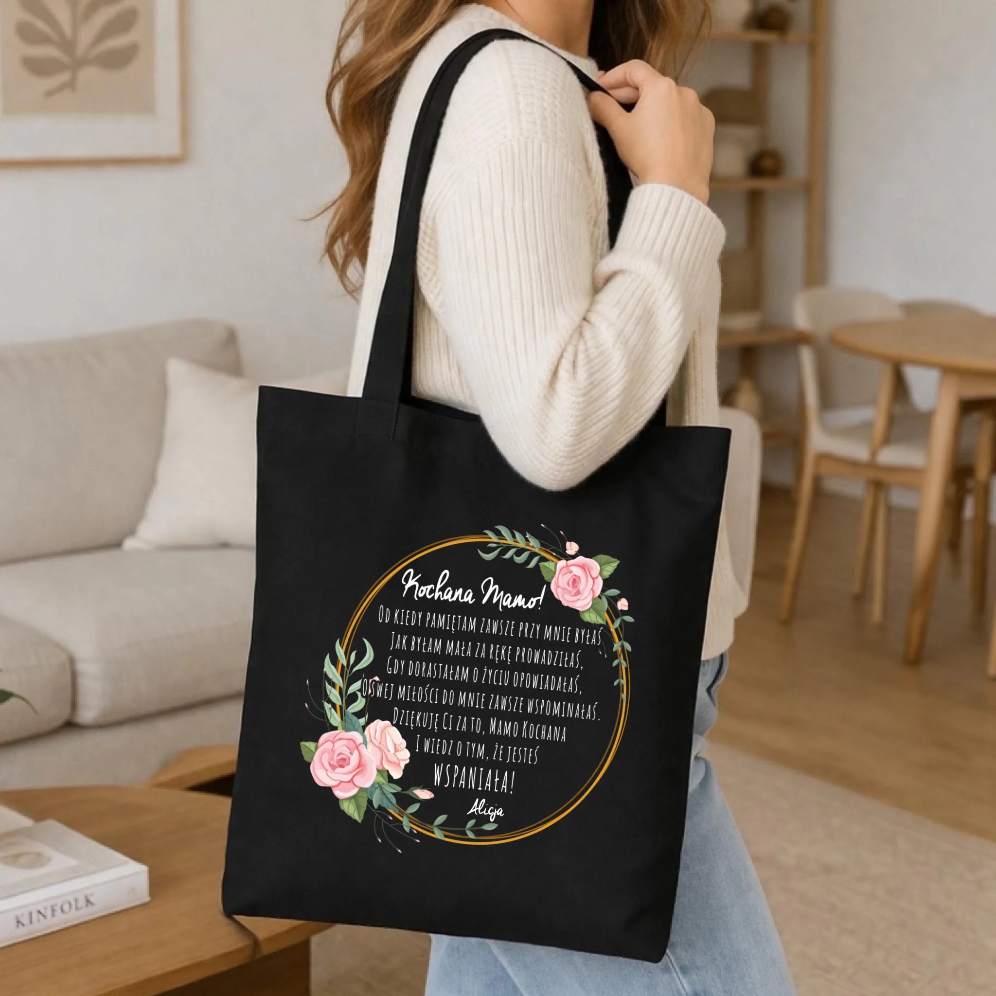 Torba dla mamy od córki - Kochana Mamo jesteś wspaniała - personalizowana DM35 - StoryCups.pl