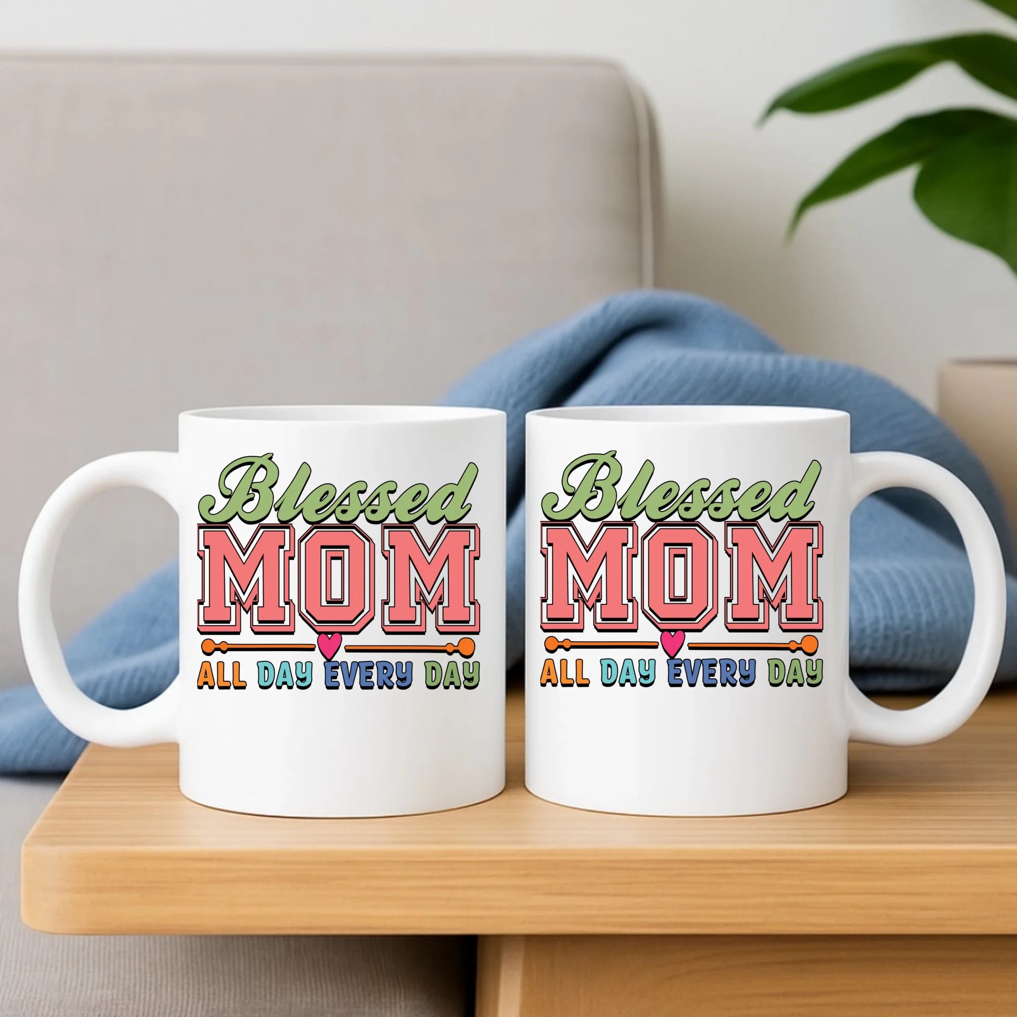 Zestaw poduszka i kubek dla mamy - Blessed mom all day every day DM36 - StoryCups.pl