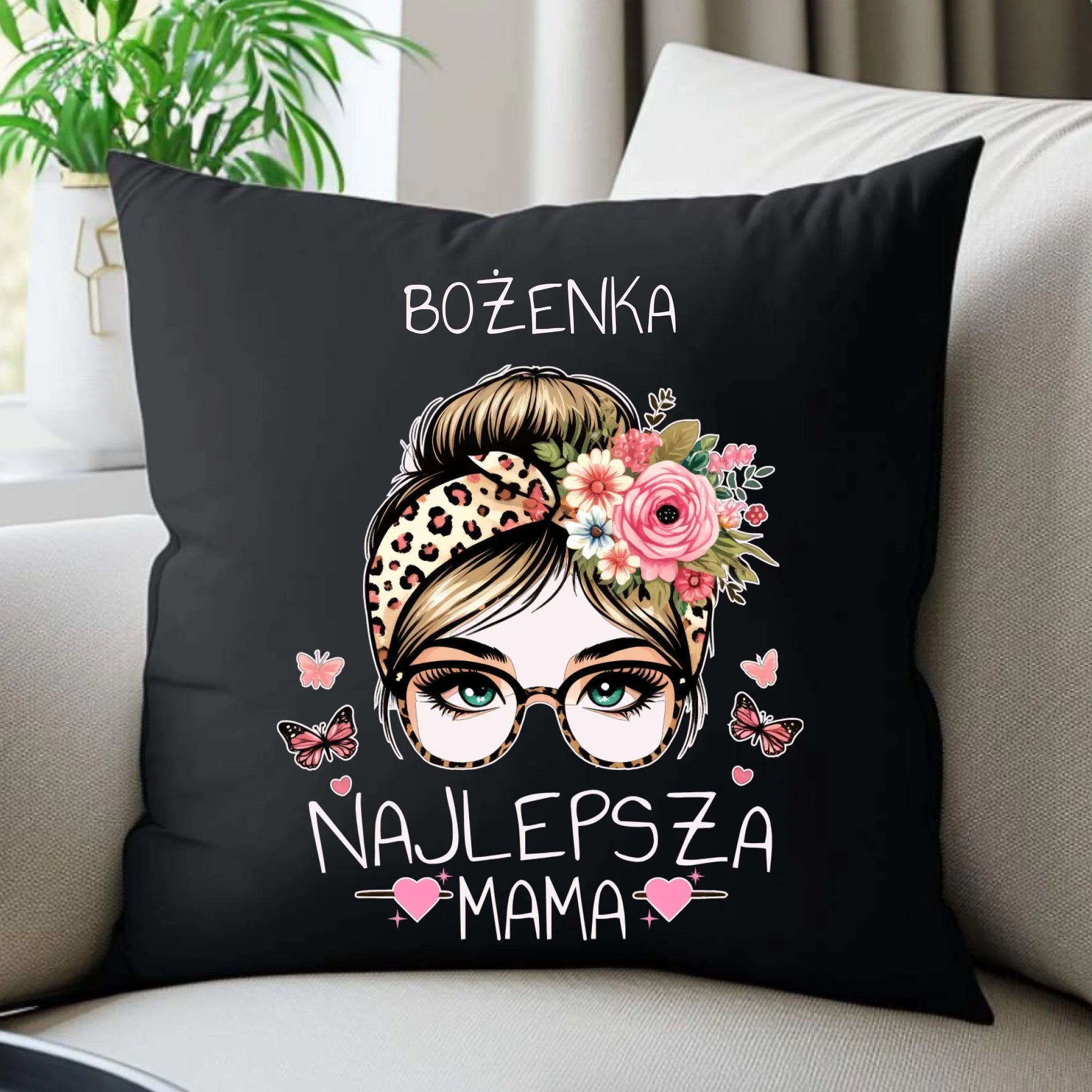 Poduszka dekoracyjna dla mamy - Najlepsza mama - personalizowana DM37 - StoryCups.pl