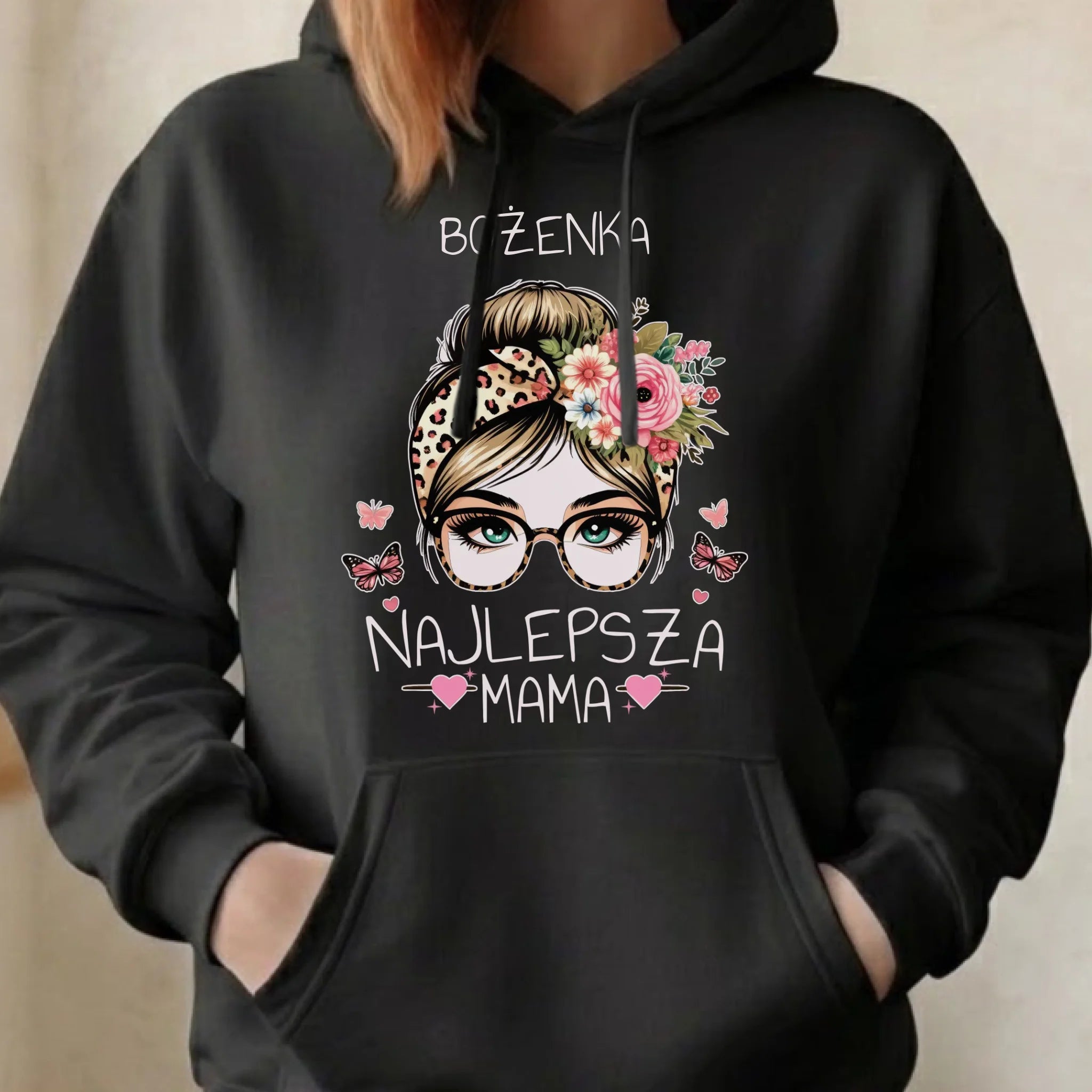 Bluza z kapturem dla mamy - Najlepsza mama - personalizowana DM37 - StoryCups.pl