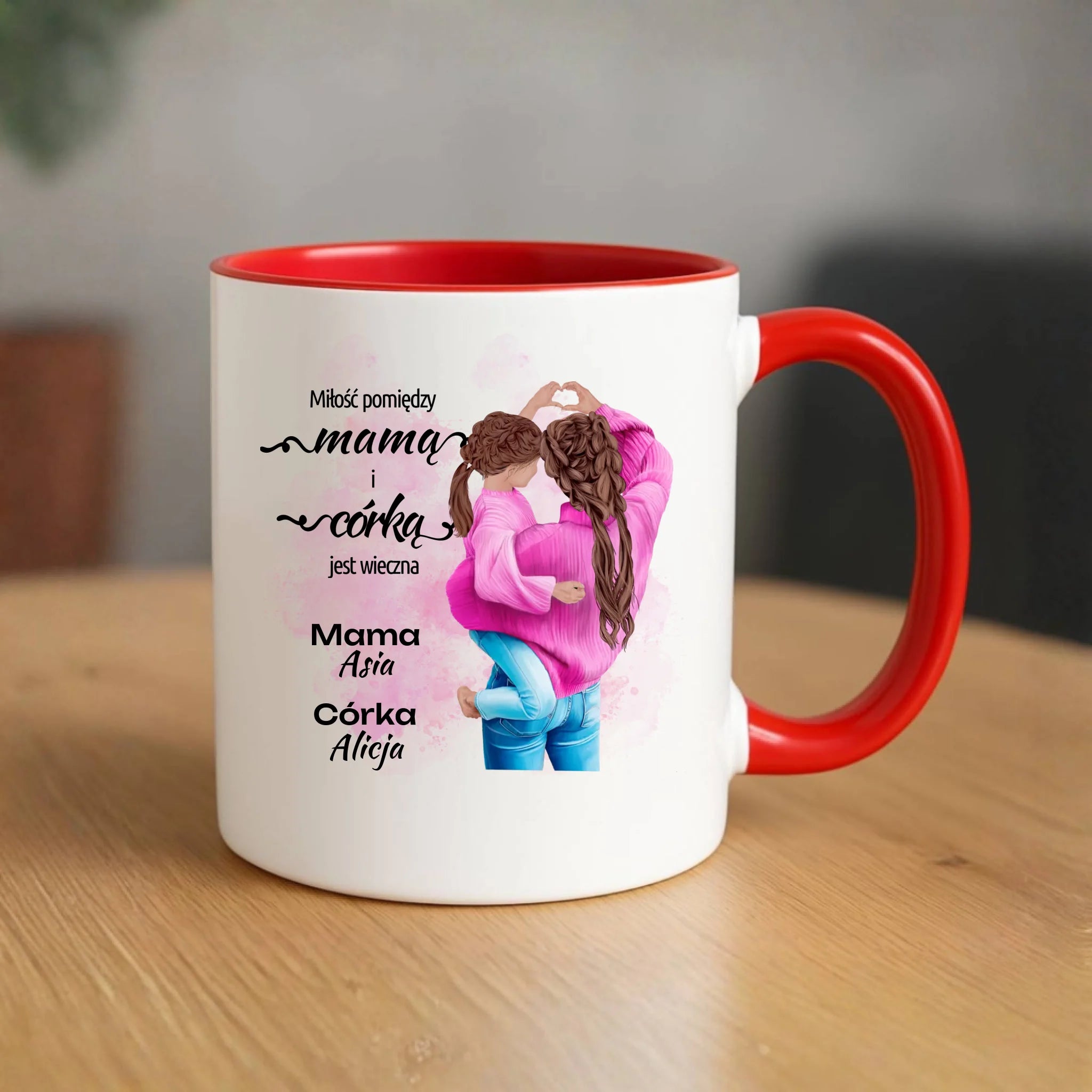 Kubek dla mamy od córki - Miłość jest wieczna - personalizowany DM38 - StoryCups.pl
