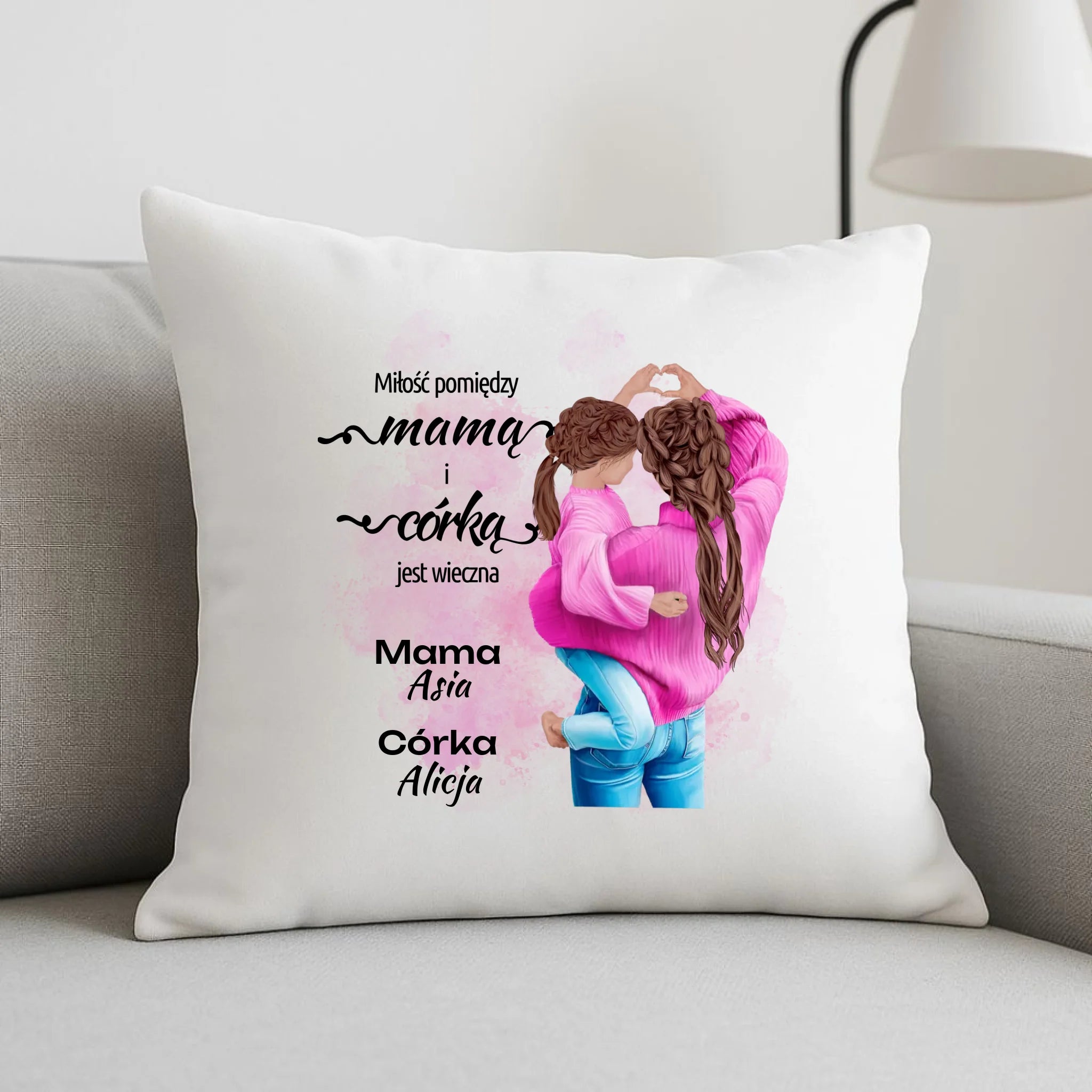 Poduszka dla mamy od córki - Miłość jest wieczna - personalizowana DM38 - StoryCups.pl