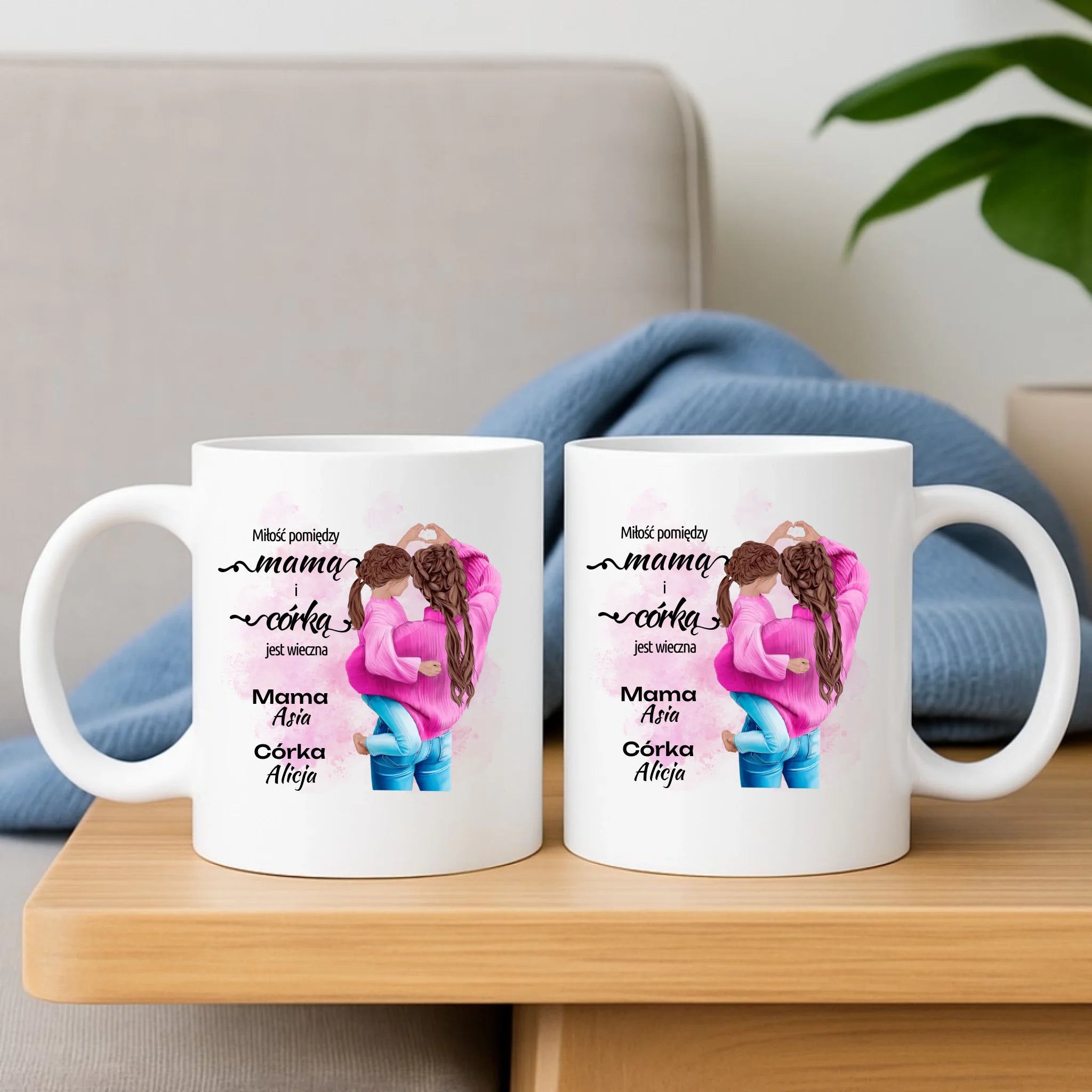 Zestaw poduszka i kubek dla mamy od córki - Miłość jest wieczna - personalizowany DM38 - StoryCups.pl