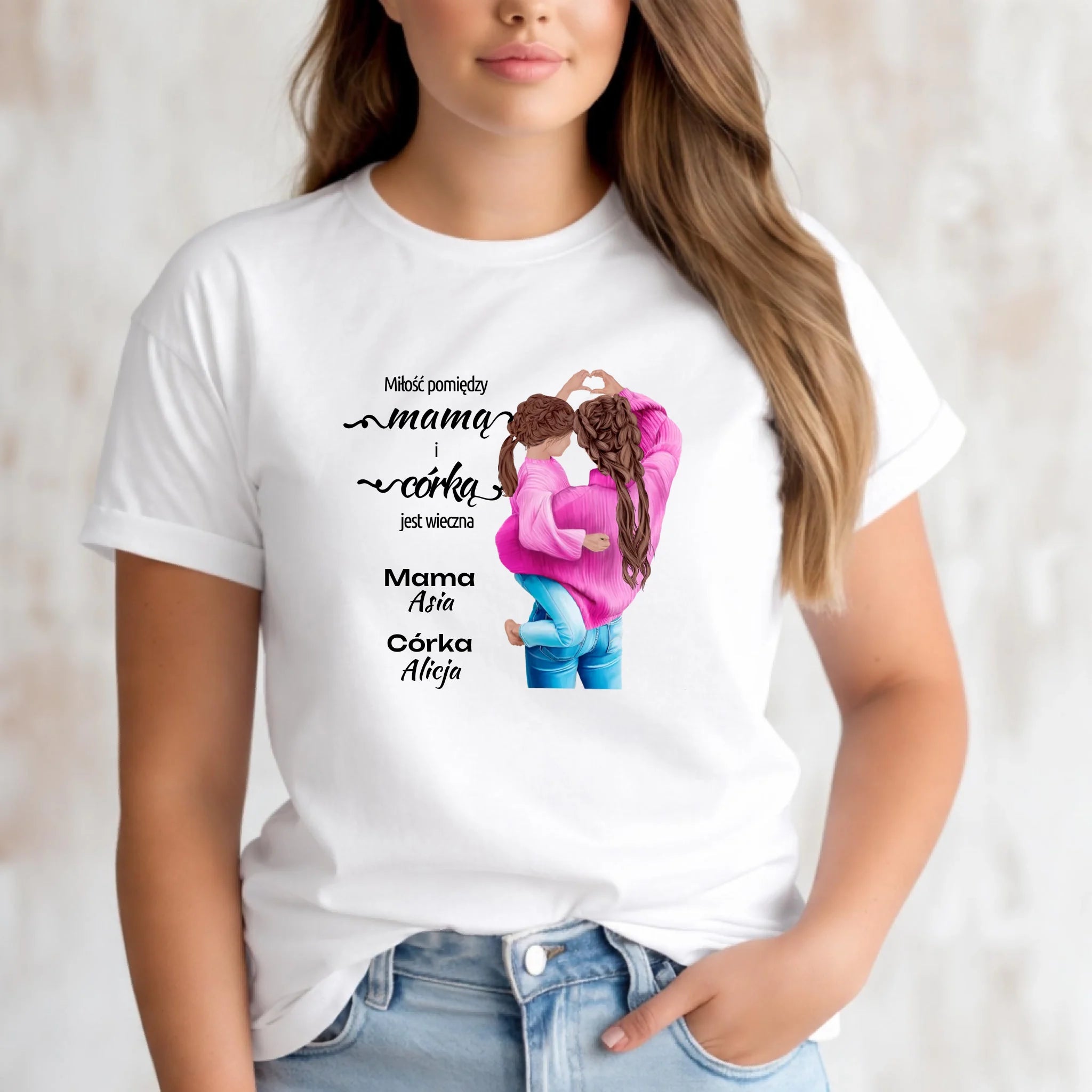 Koszulka dla mamy od córki - Miłość jest wieczna - personalizowana DM38 - StoryCups.pl
