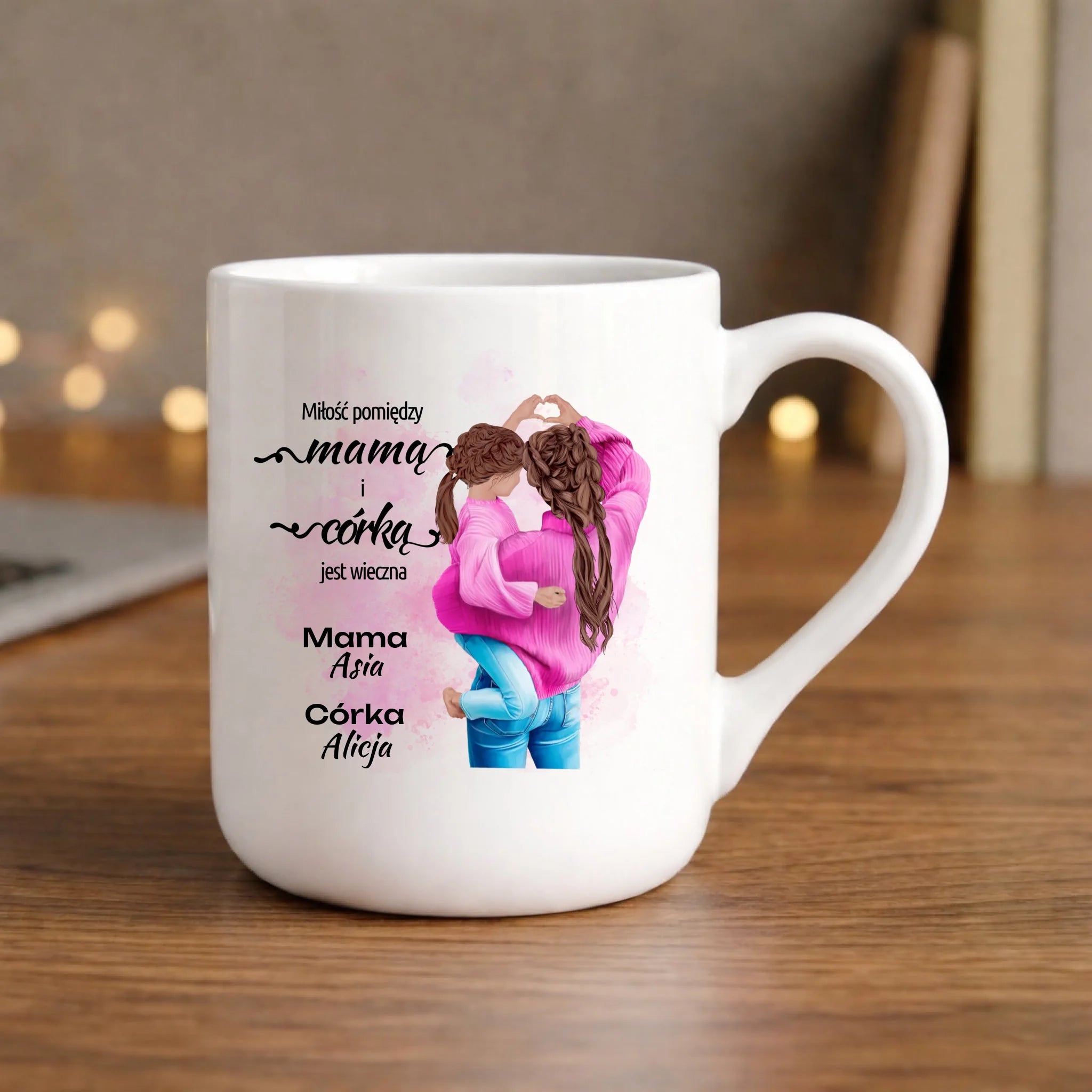 Kubek elegant dla mamy od córki - Miłość jest wieczna - personalizowany DM38 - StoryCups.pl