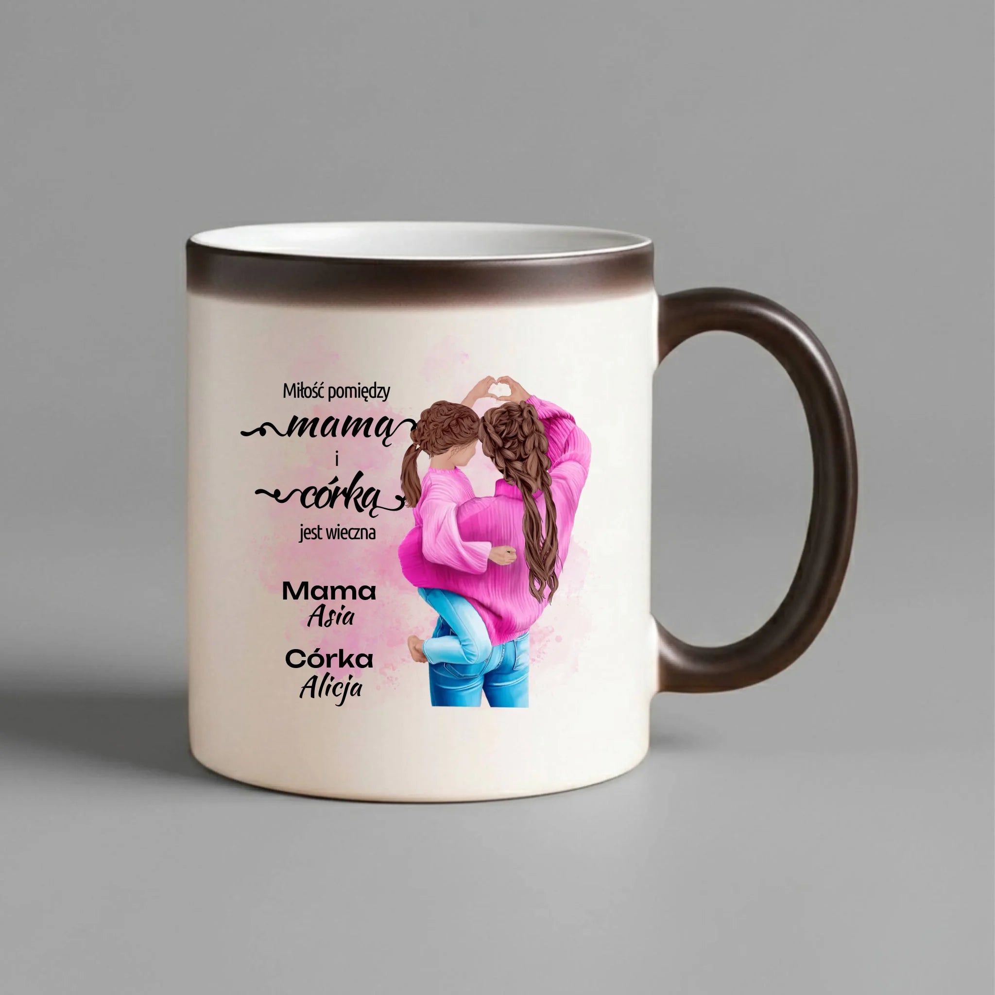 Kubek magiczny dla mamy od córki - Miłość jest wieczna - personalizowany DM38 - StoryCups.pl