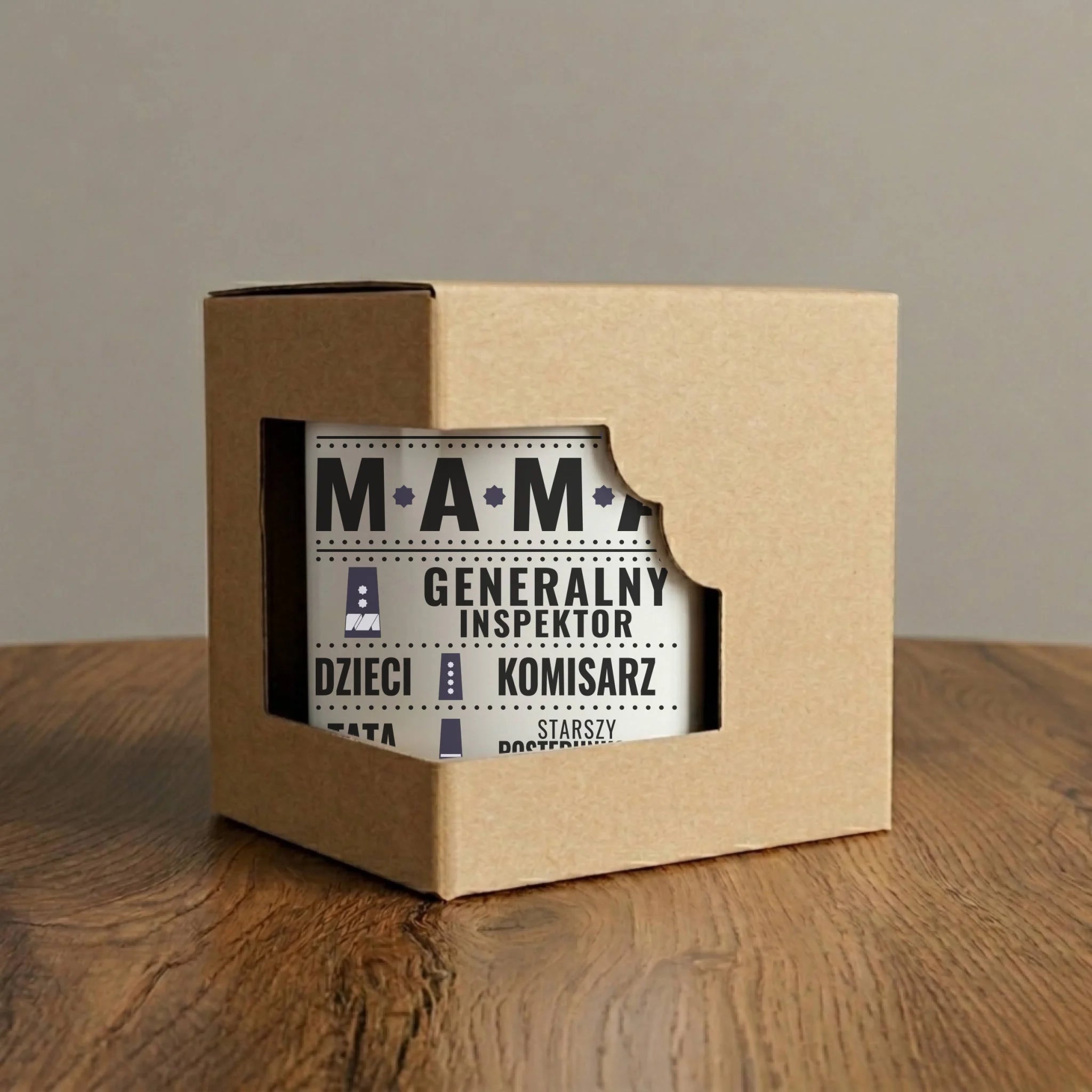 Kubek elegant dla mamy - Generał Mama Policja - personalizowany DM41 - StoryCups.pl