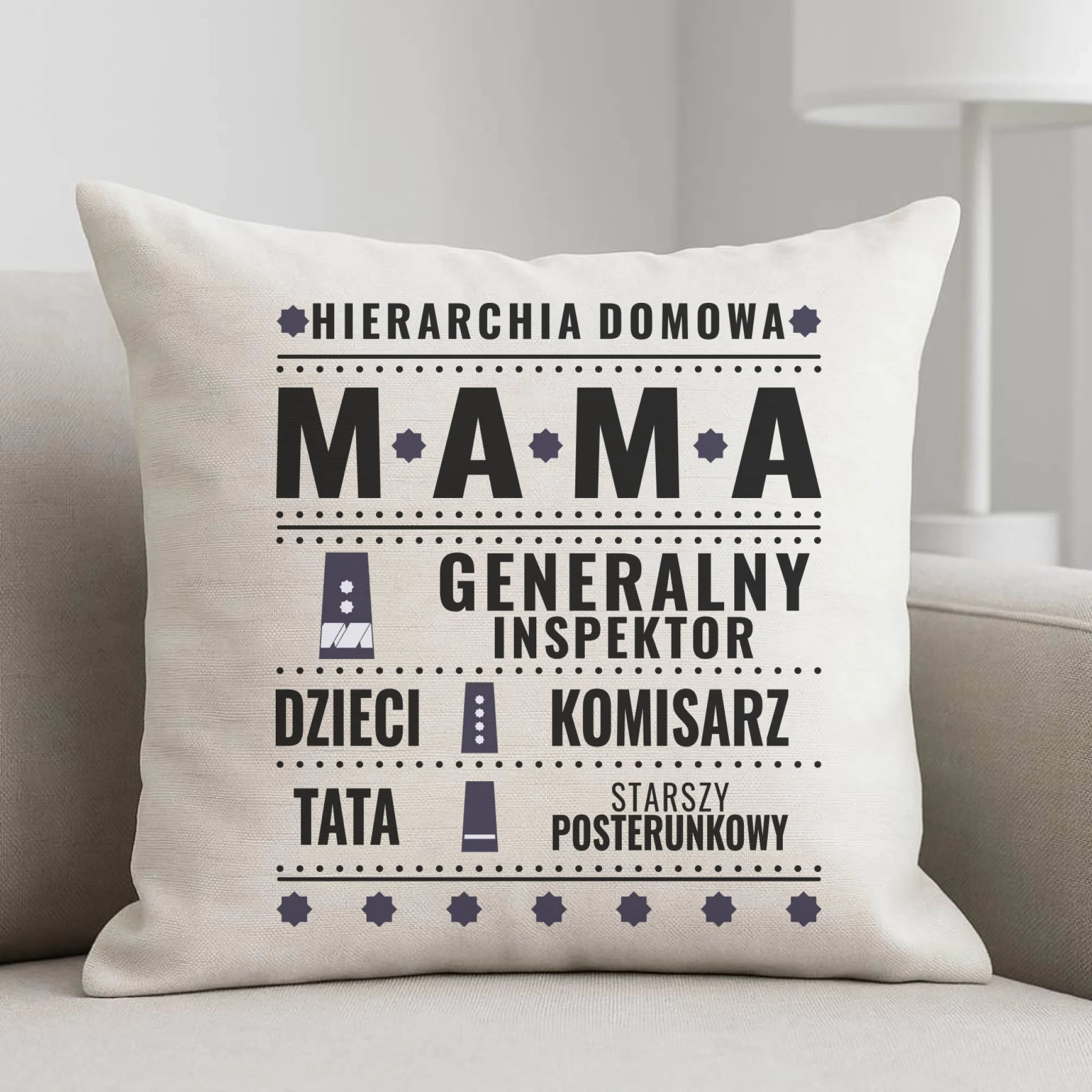 Poduszka dla mamy - Generał Mama Policja - personalizowana DM41 - StoryCups.pl