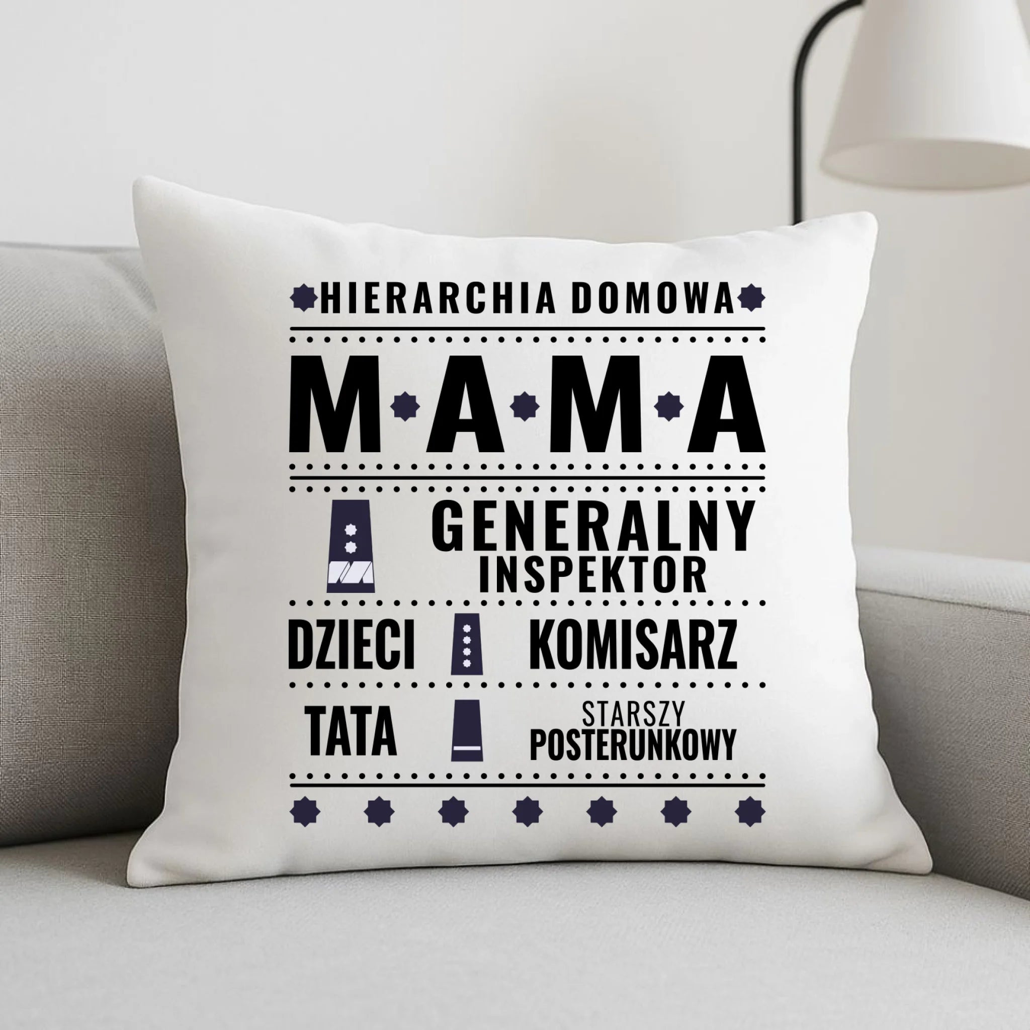 Poduszka dla mamy - Generał Mama Policja - personalizowana DM41 - StoryCups.pl