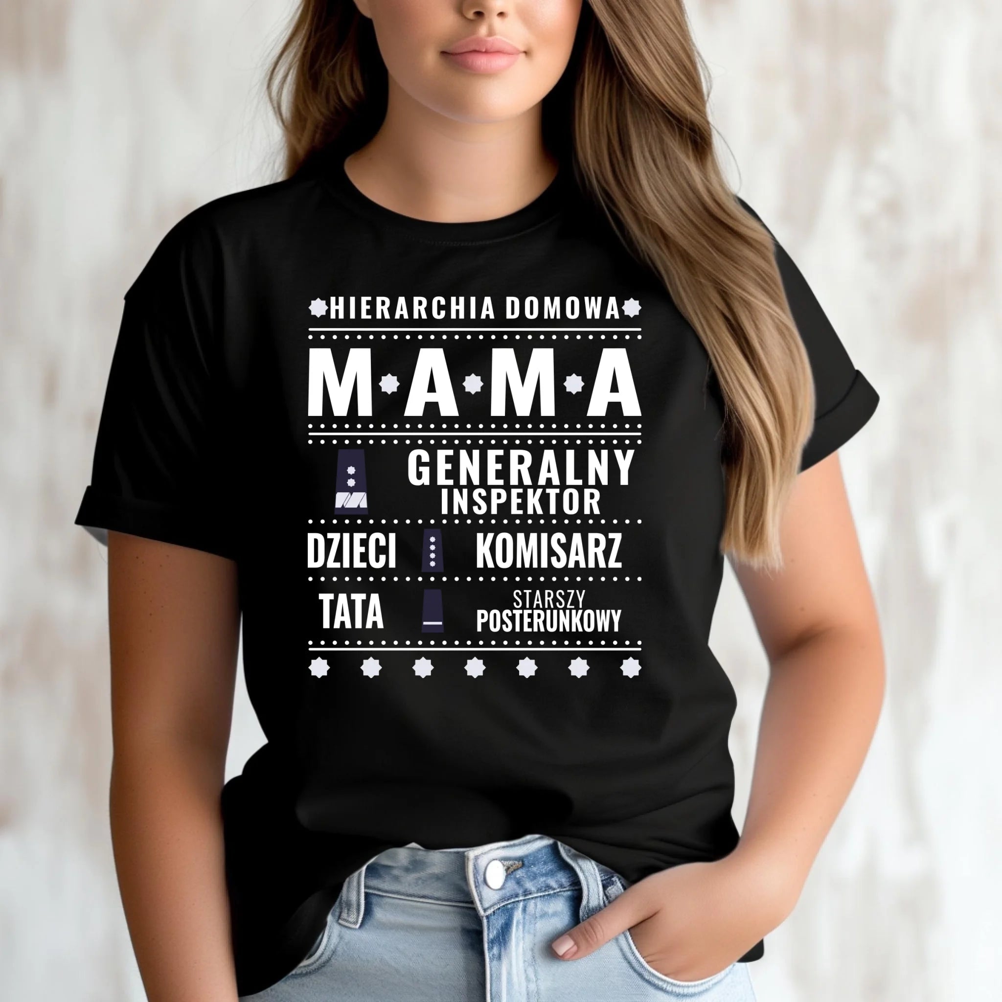 Koszulka dla mamy - Generał Mama Policja - personalizowana DM41 - StoryCups.pl
