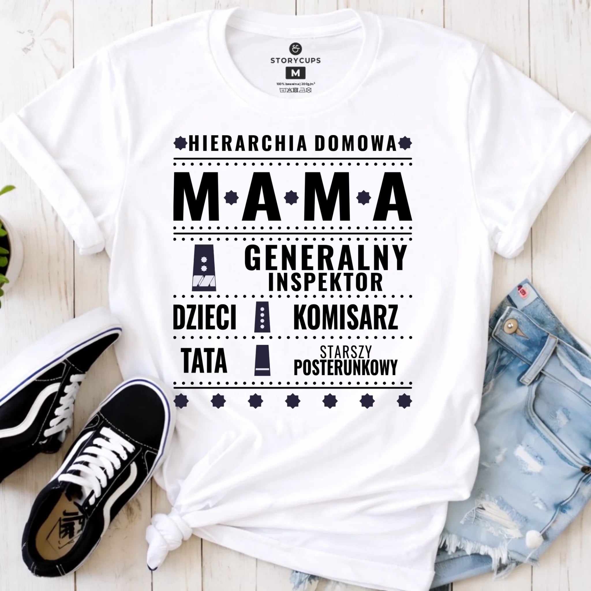 Koszulka dla mamy - Generał Mama Policja - personalizowana DM41 - StoryCups.pl