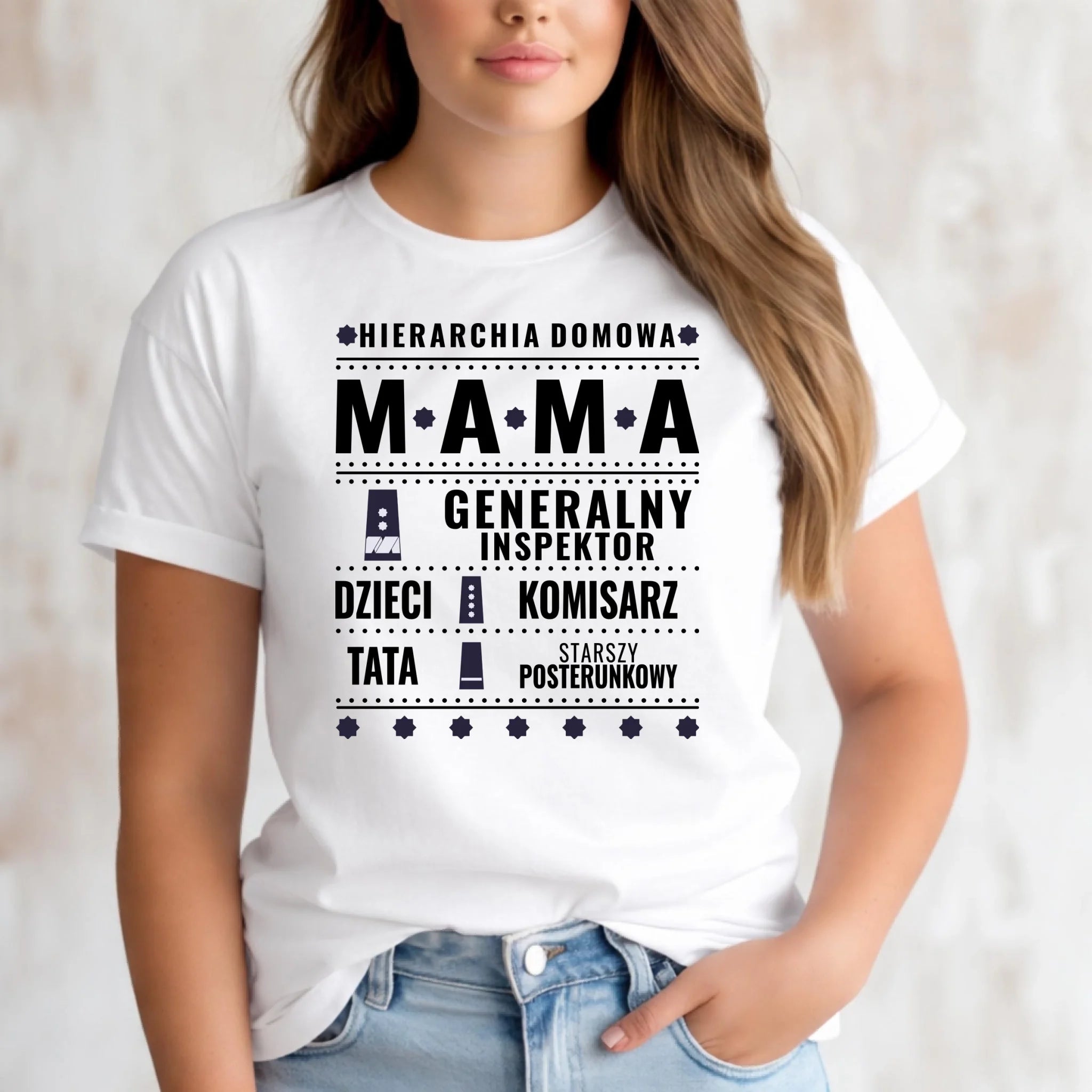 Koszulka dla mamy - Generał Mama Policja - personalizowana DM41 - StoryCups.pl