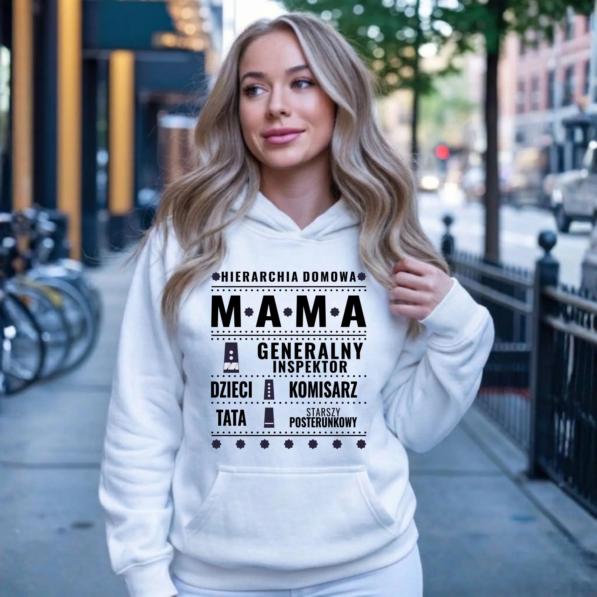 Bluza z kapturem dla mamy - Generał Mama Policja - personalizowana DM41 - StoryCups.pl