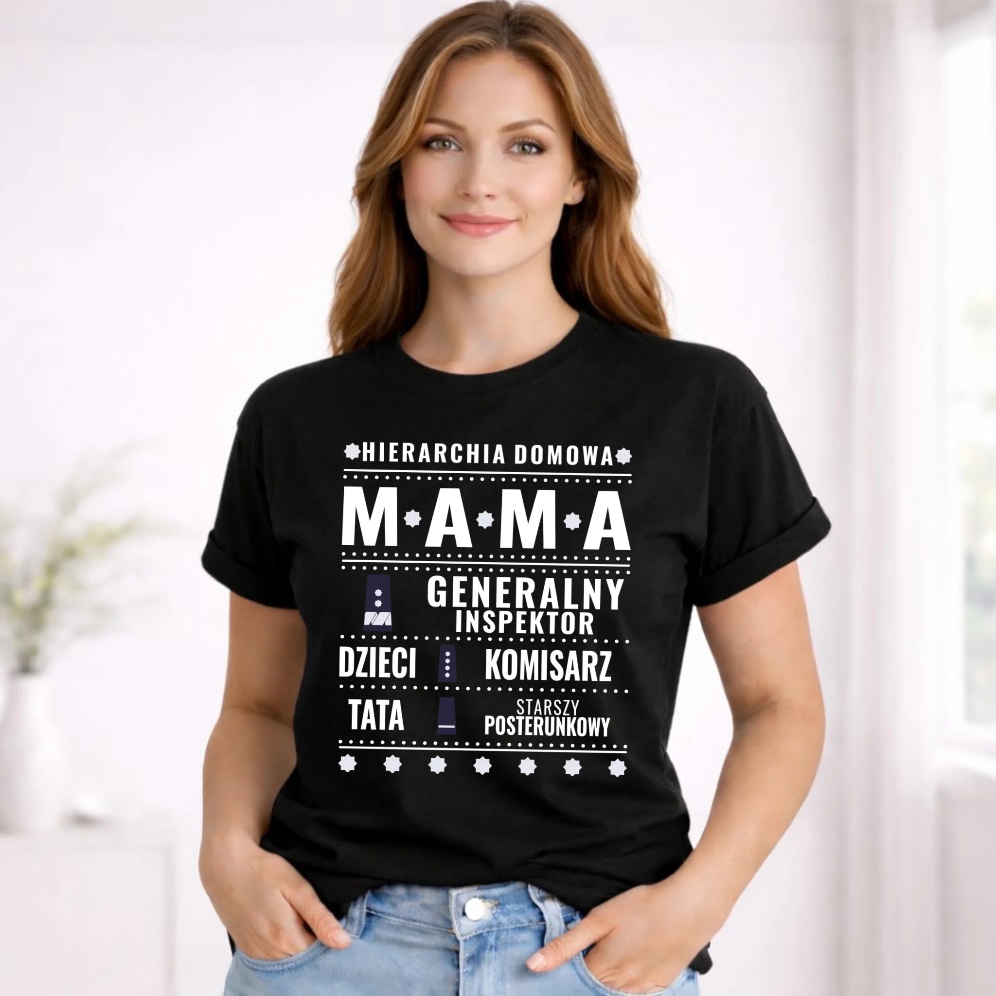 Koszulka dla mamy - Generał Mama Policja - personalizowana DM41 - StoryCups.pl