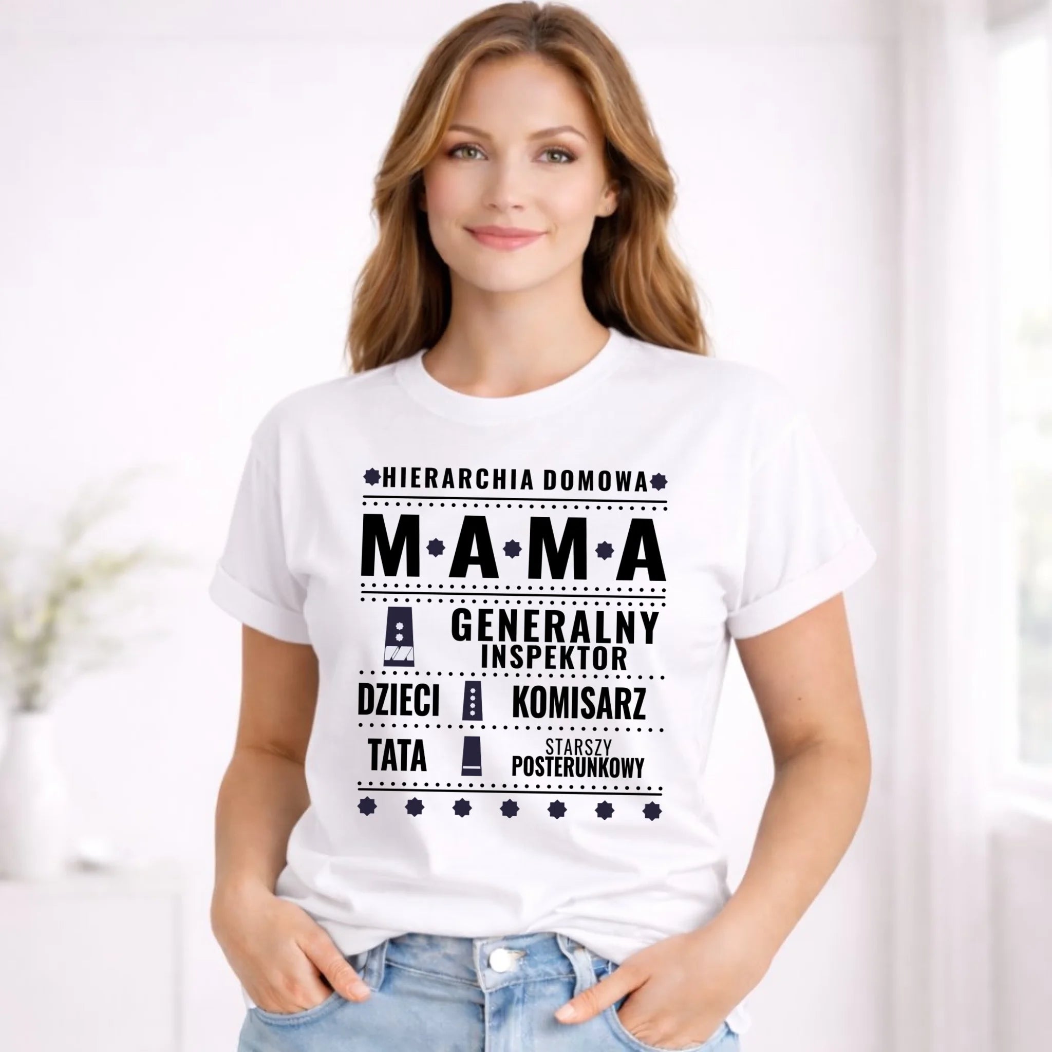 Koszulka dla mamy - Generał Mama Policja - personalizowana DM41 - StoryCups.pl