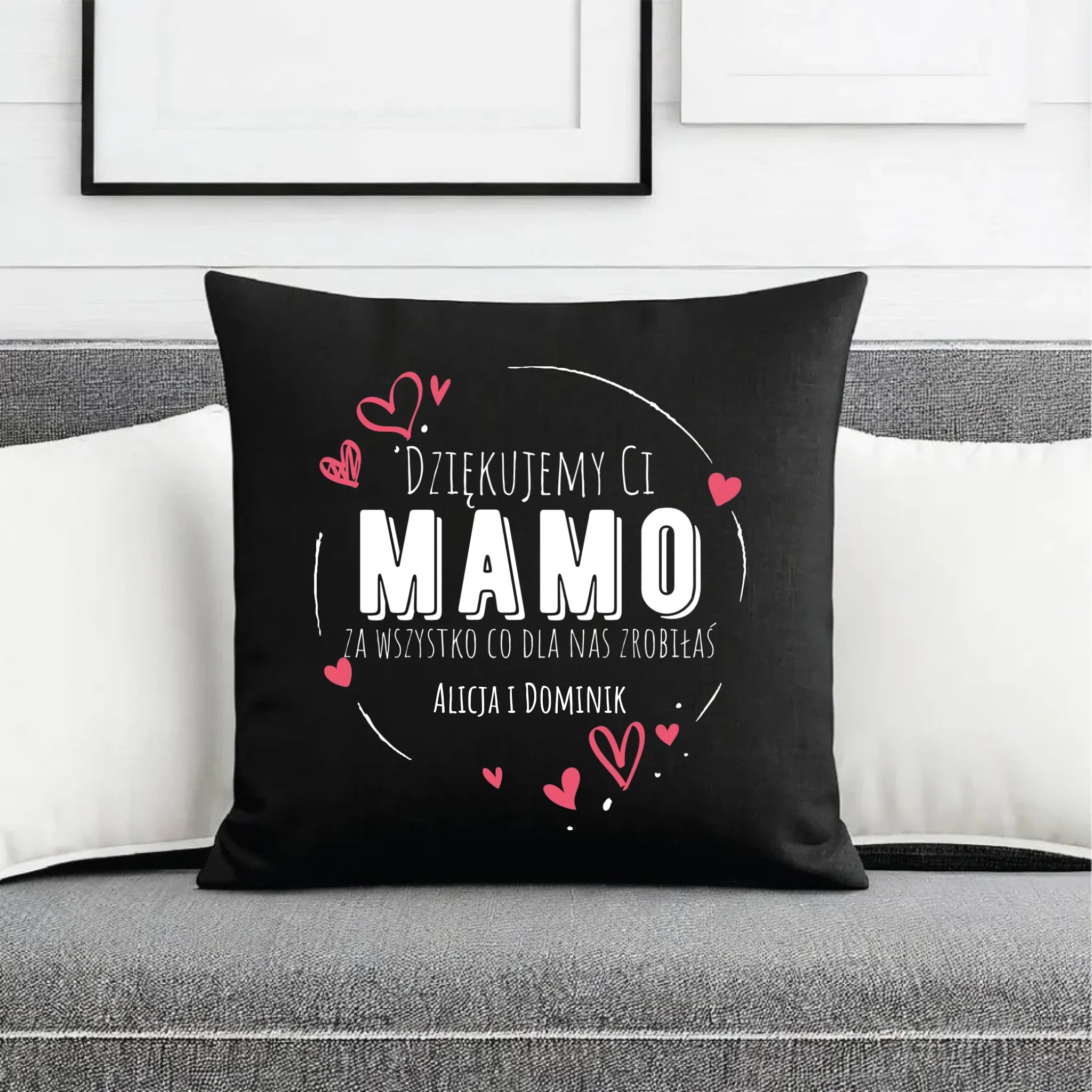 Poduszka dekoracyjna dla mamy - Dziękujemy Ci Mamo - personalizowana DM43 - StoryCups.pl