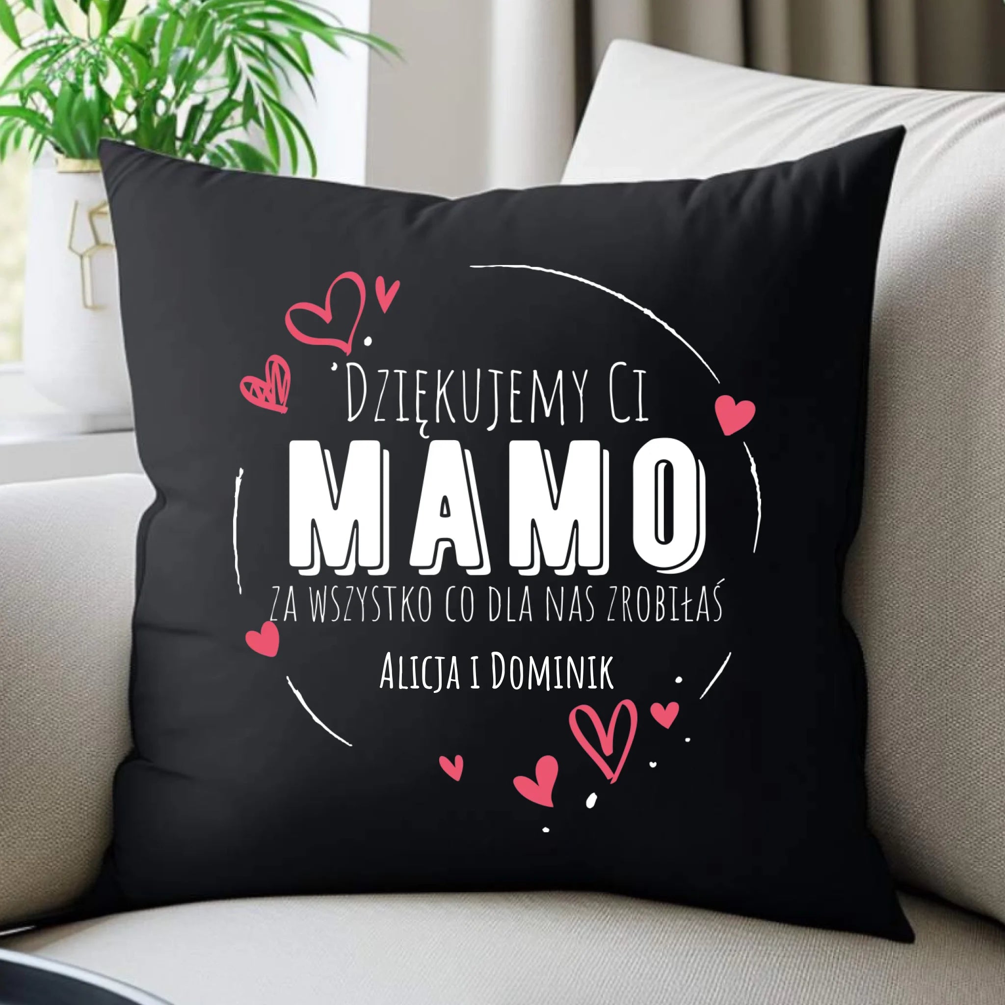 Poduszka dekoracyjna dla mamy - Dziękujemy Ci Mamo - personalizowana DM43 - StoryCups.pl