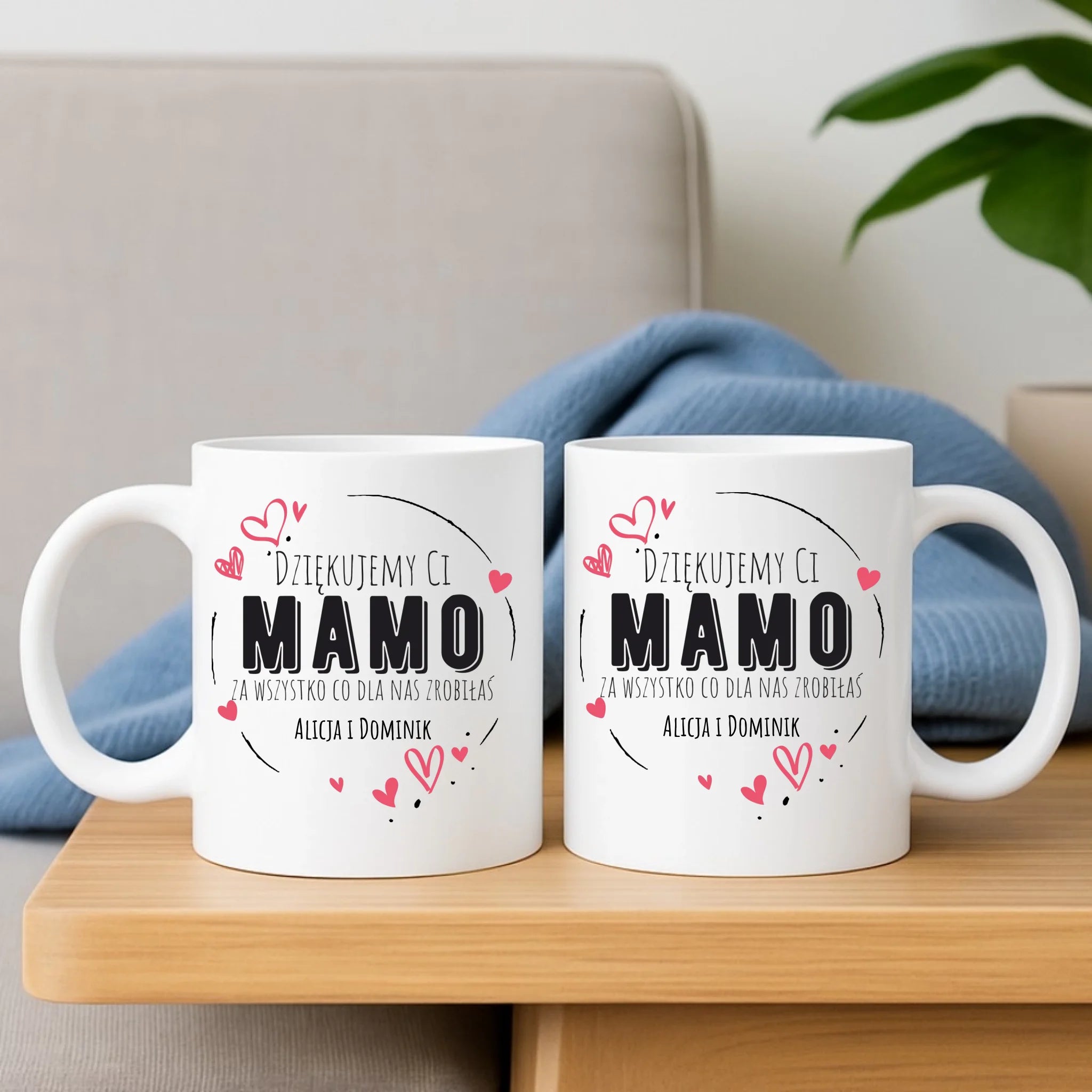 Zestaw poduszka i kubek dla mamy - Dziękujemy Ci Mamo - personalizowany DM43 - StoryCups.pl