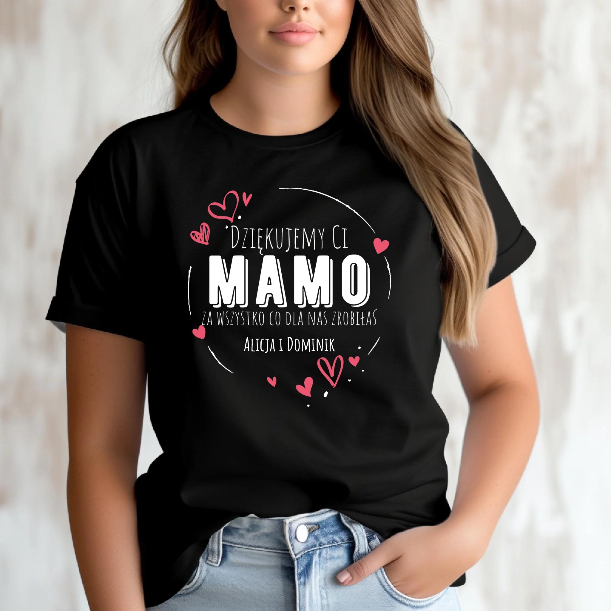 Koszulka dla mamy - Dziękujemy Ci Mamo - personalizowana DM43 - StoryCups.pl