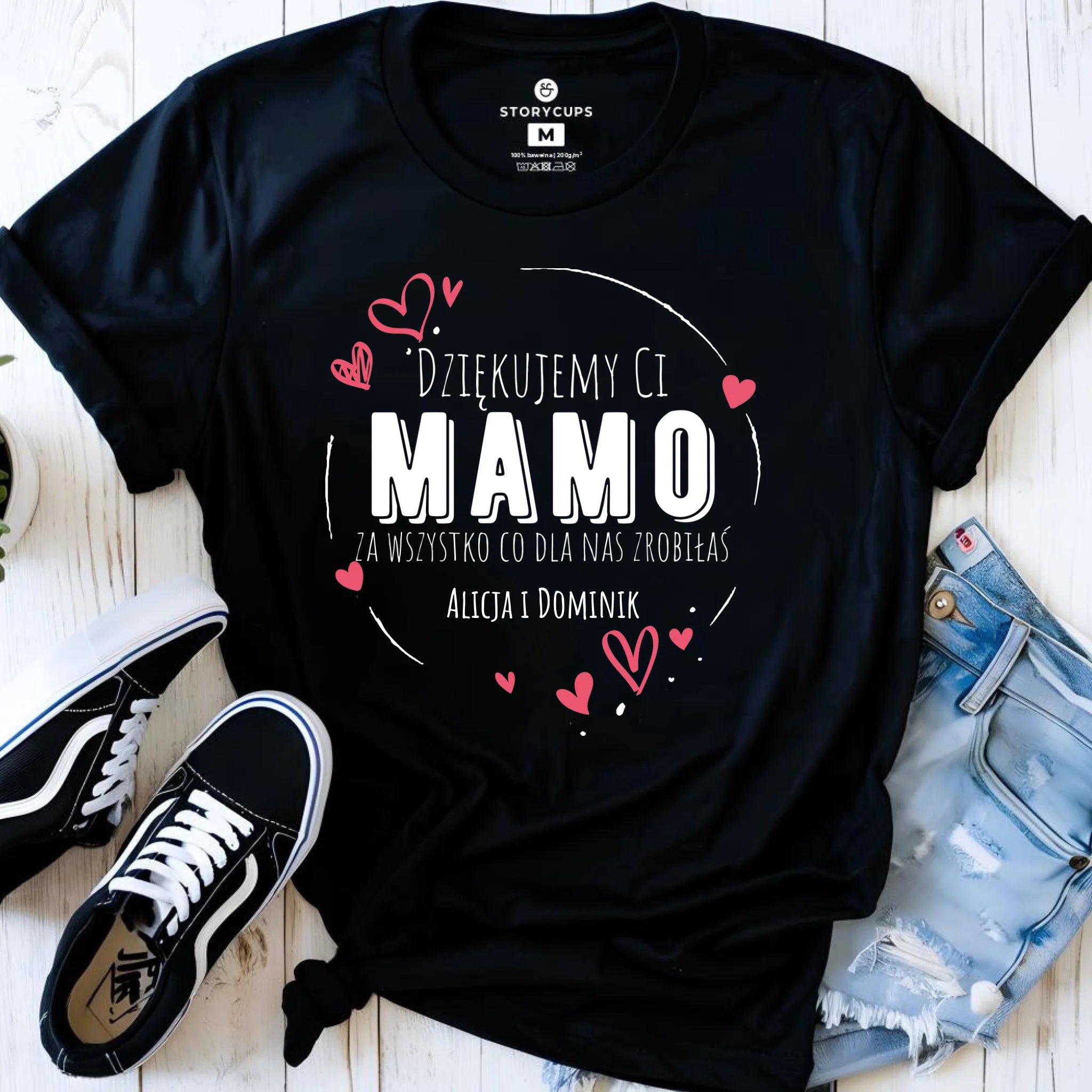 Koszulka dla mamy - Dziękujemy Ci Mamo - personalizowana DM43 - StoryCups.pl