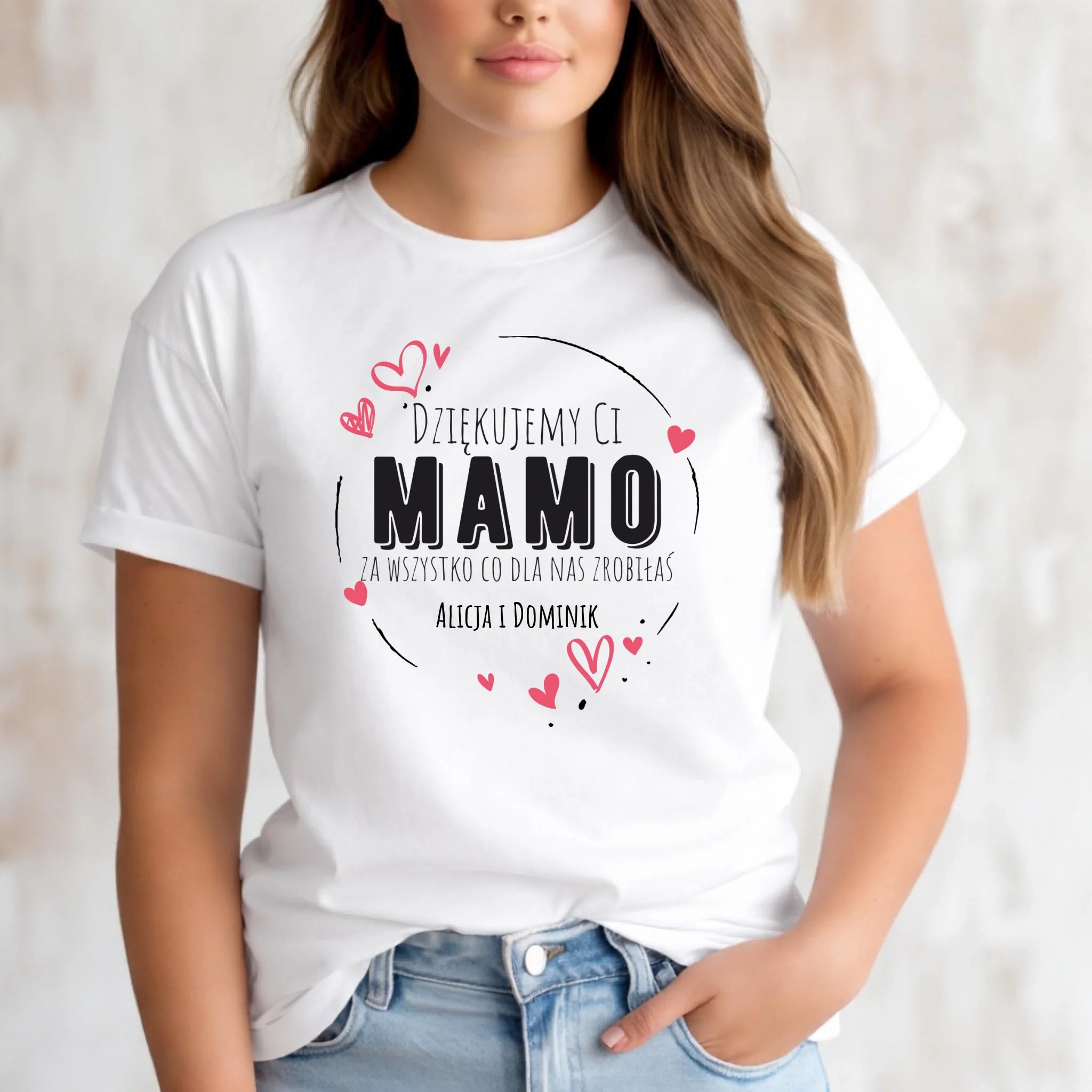 Koszulka dla mamy - Dziękujemy Ci Mamo - personalizowana DM43 - StoryCups.pl