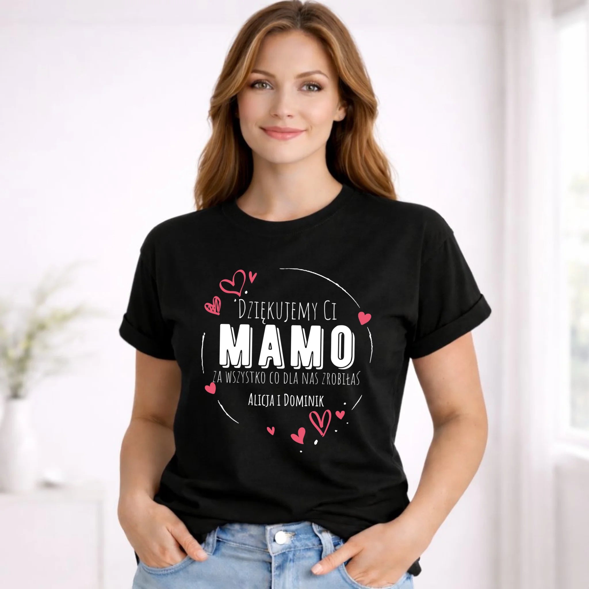 Koszulka dla mamy - Dziękujemy Ci Mamo - personalizowana DM43 - StoryCups.pl