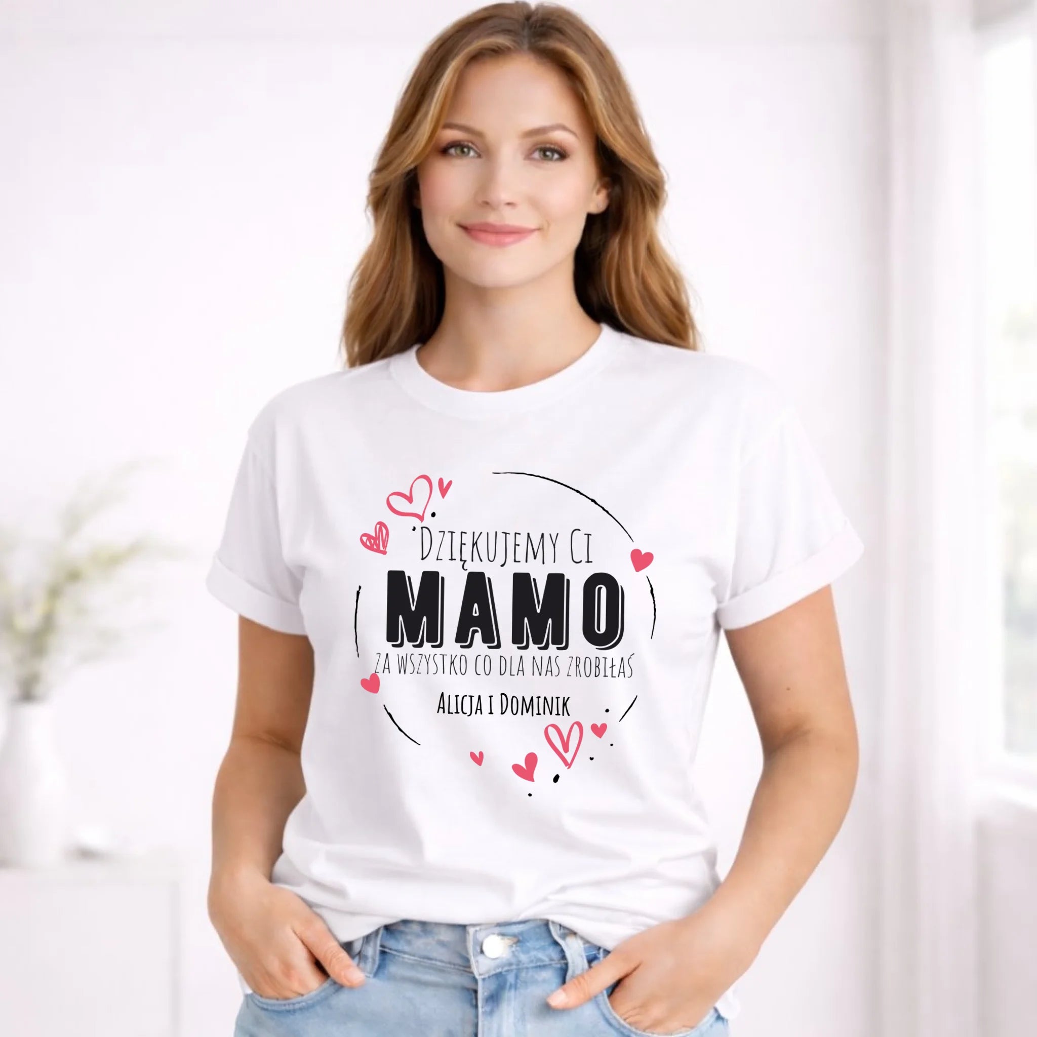 Koszulka dla mamy - Dziękujemy Ci Mamo - personalizowana DM43 - StoryCups.pl